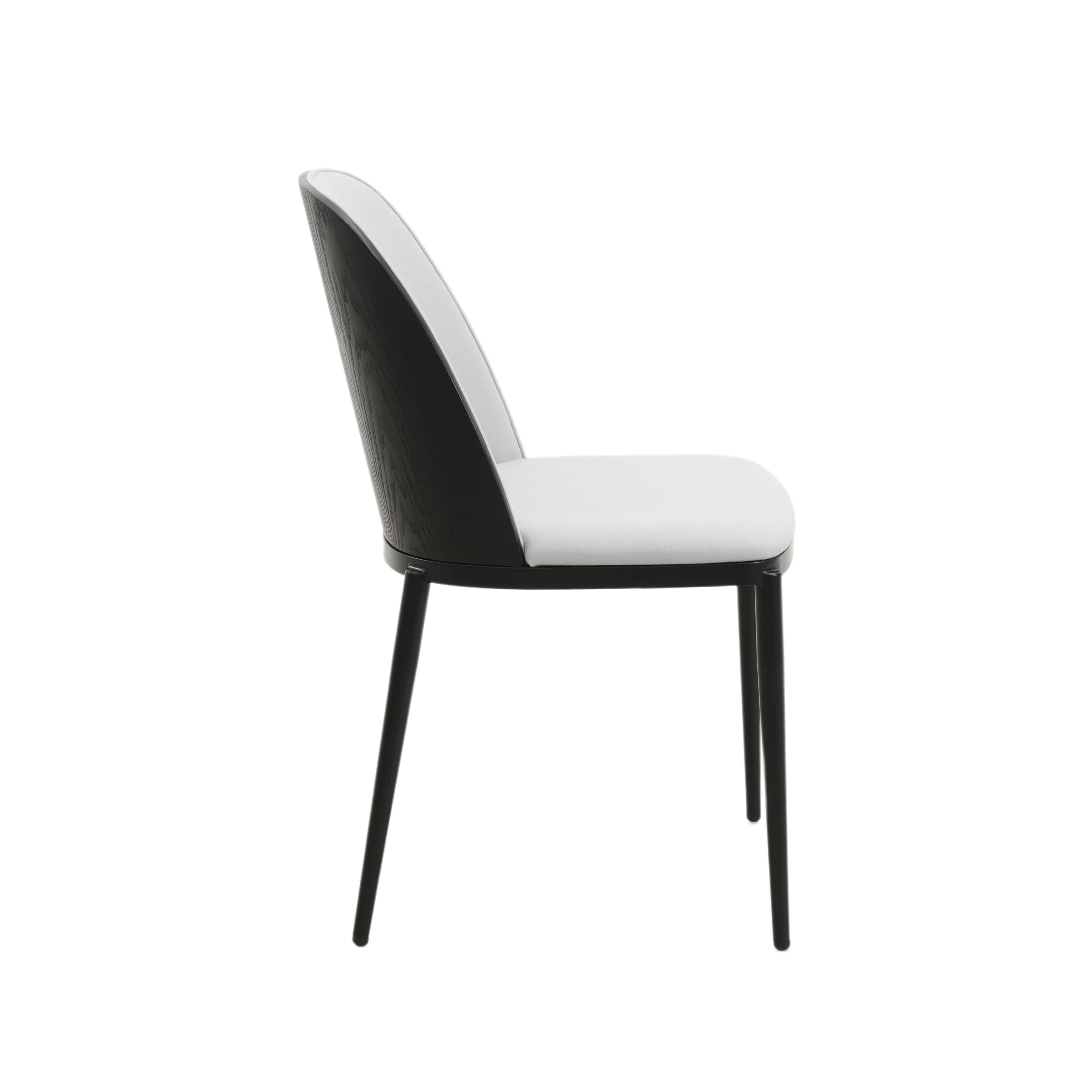 Tule Mid-Century Modern Dining Side Chair with Velvet Seat and Powder-Coated Steel Frame for Kitchen and Dining Room