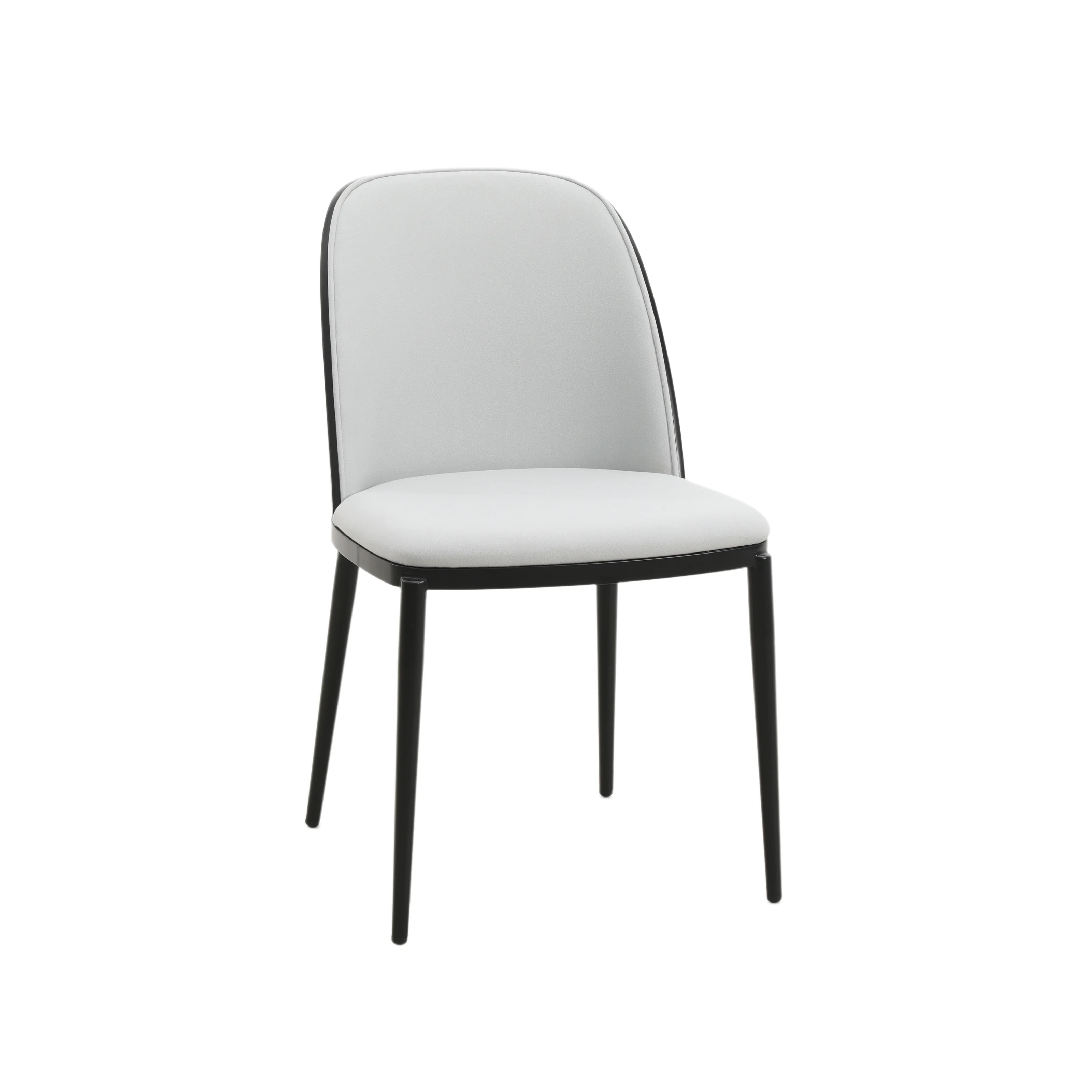 Tule Mid-Century Modern Dining Side Chair with Velvet Seat and Steel Frame Set of 4