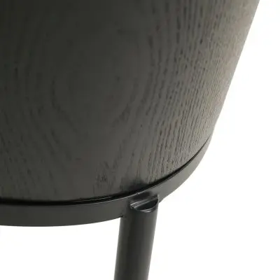 Tule Mid-Century Modern Dining Side Chair with Sueade Fabric Seat and Steel Frame Set of 4