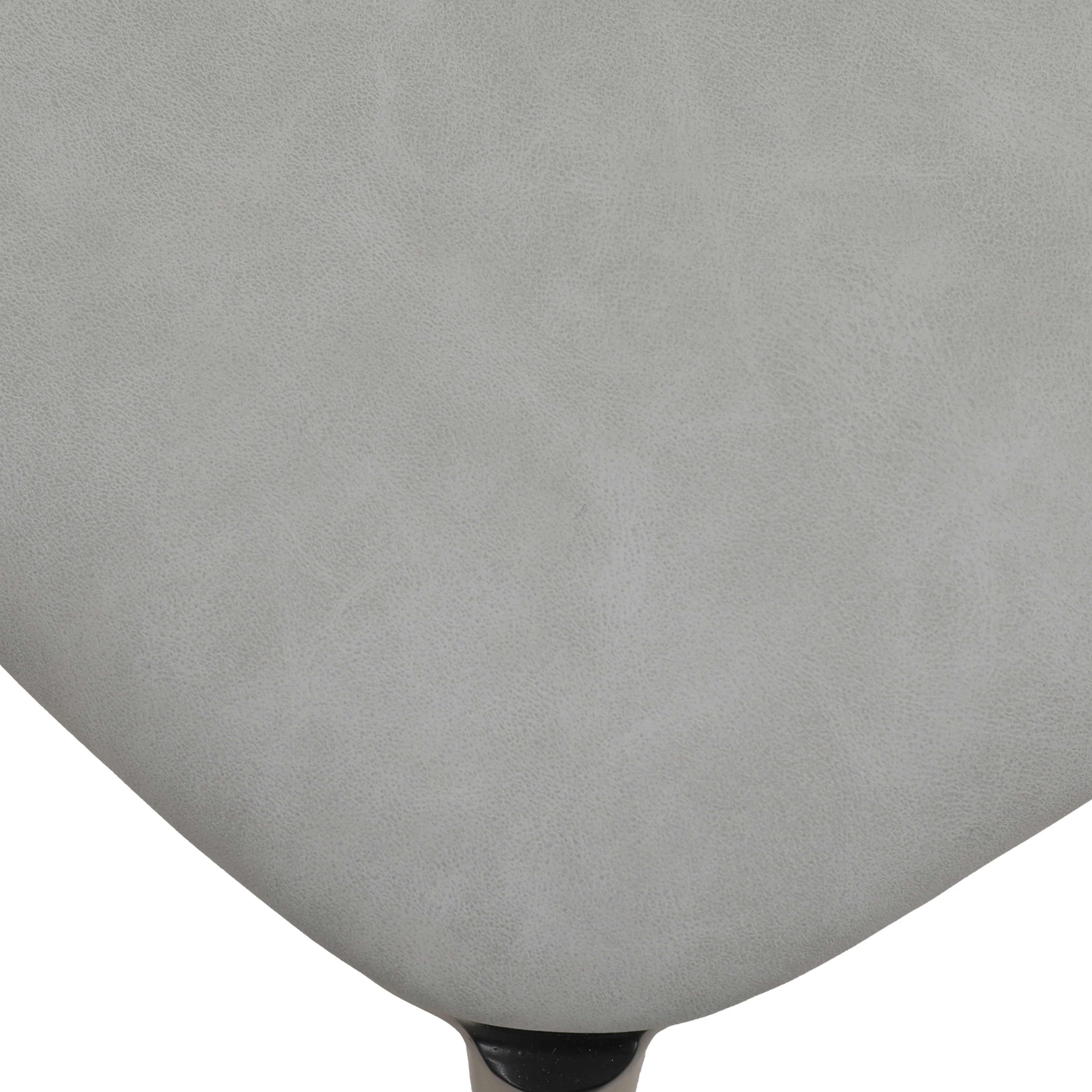 Verve 5-Piece Dining Set with 36" Round MDF Top Table and 4 Leather Dining Side Chairs in Black/Light Grey