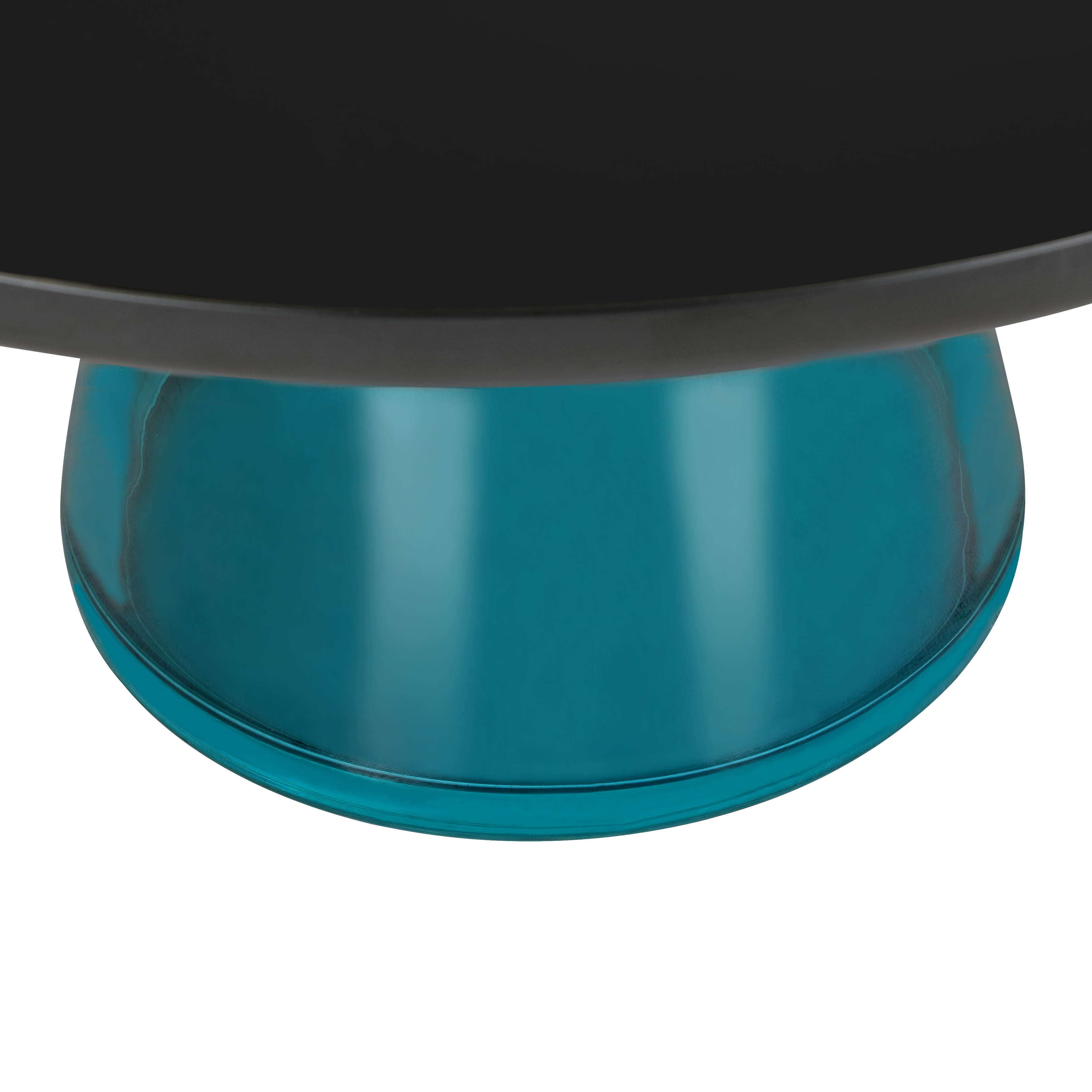 Tully Collection Glass Coffee Table Blue glass, Black Rim with Black Glass top