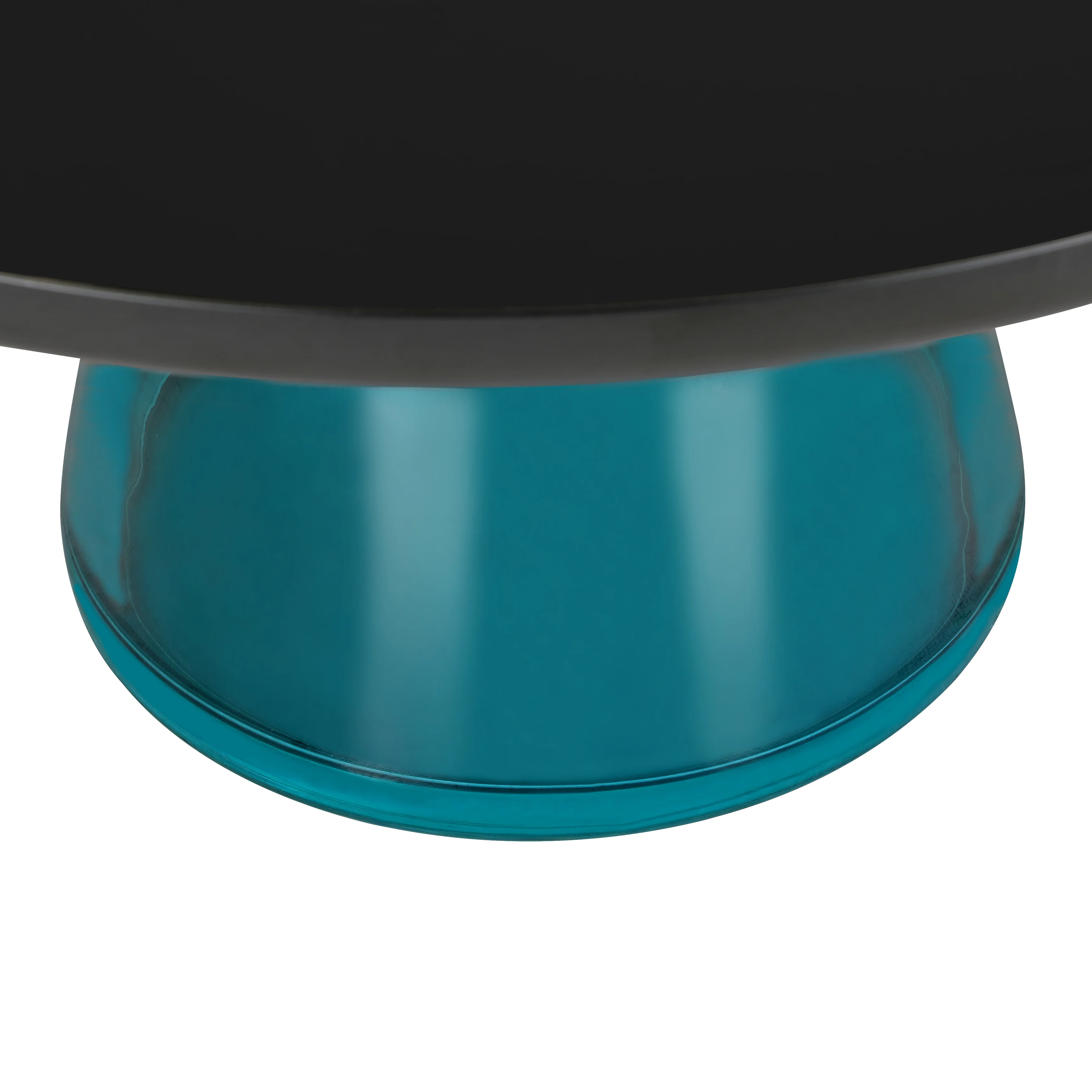 Tully Collection Glass Coffee Table Blue glass, Black Rim with Black Glass top