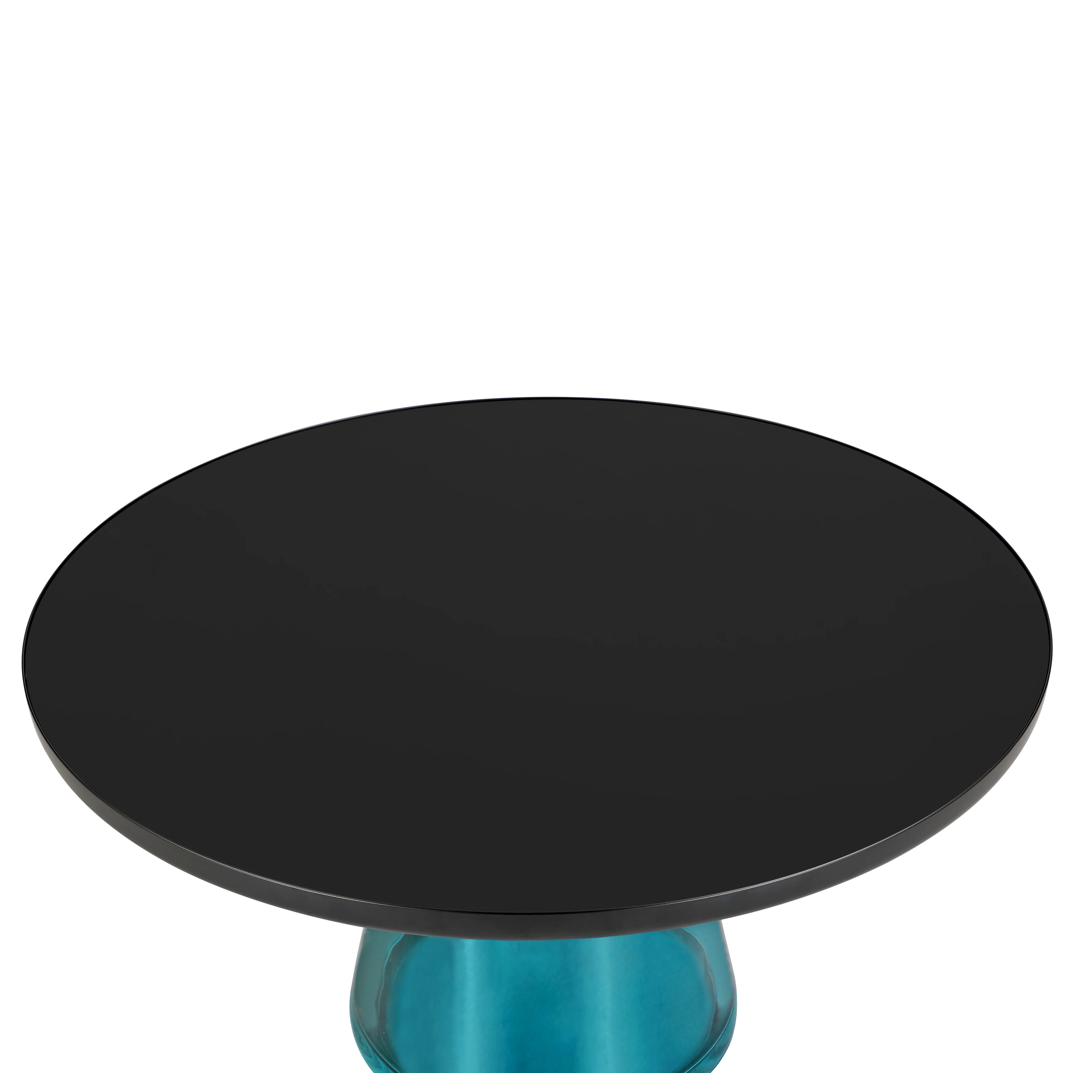 Tully Collection Glass Coffee Table Blue glass, Black Rim with Black Glass top
