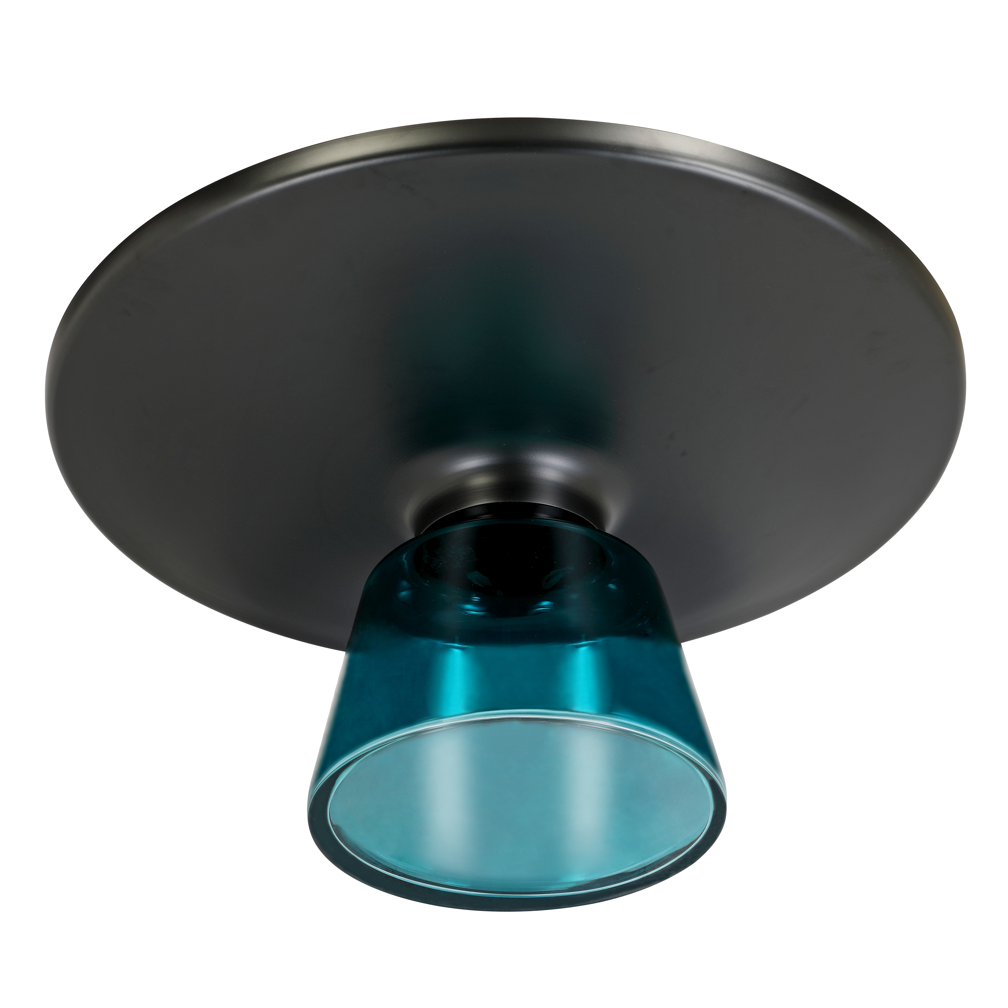 Tully Collection Glass Coffee Table Blue glass, Black Rim with Black Glass top