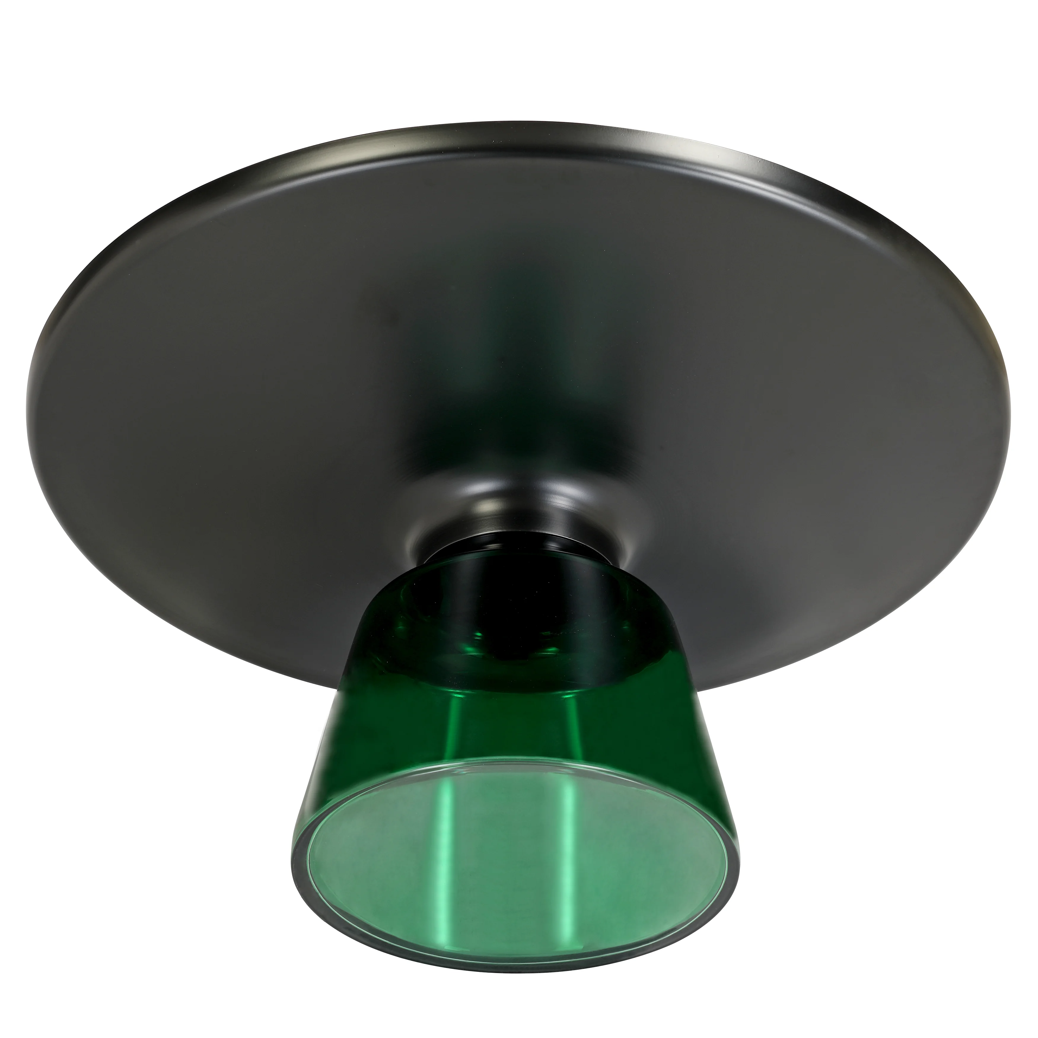 Tully Collection Glass Coffee Table Green glass, Black Rim with Black Glass top