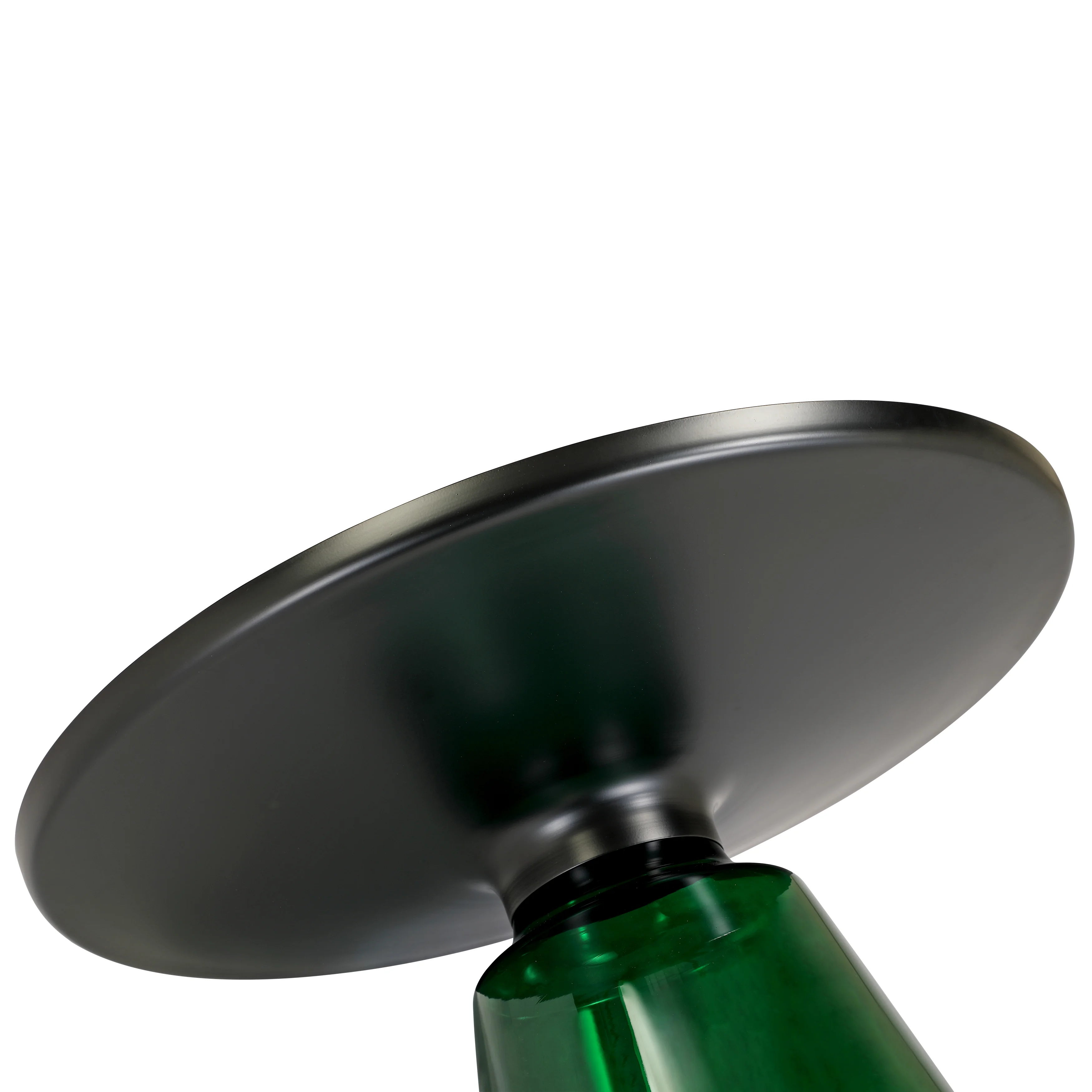 Tully Collection Glass Coffee Table Green glass, Black Rim with Black Glass top