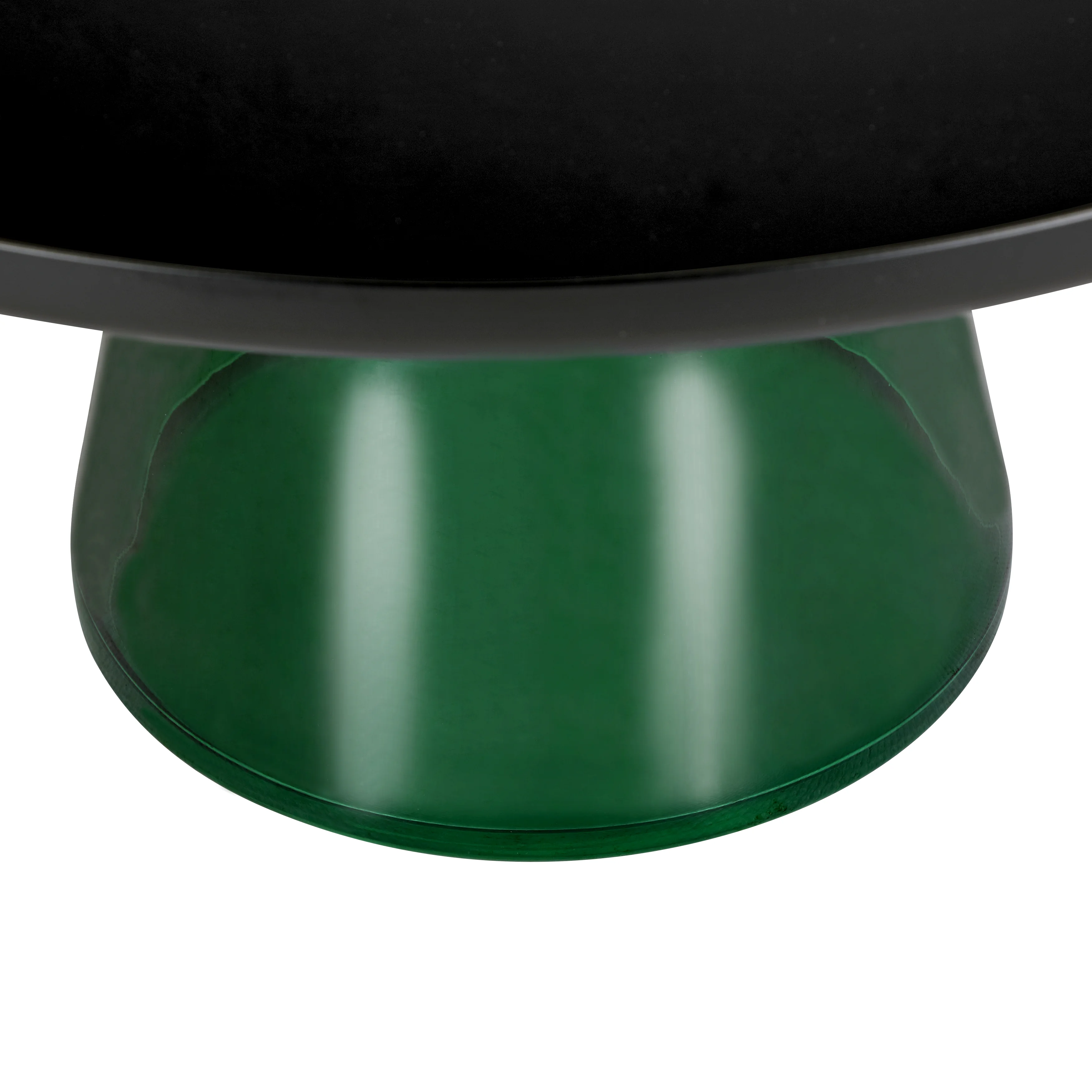 Tully Collection Glass Coffee Table Green glass, Black Rim with Black Glass top