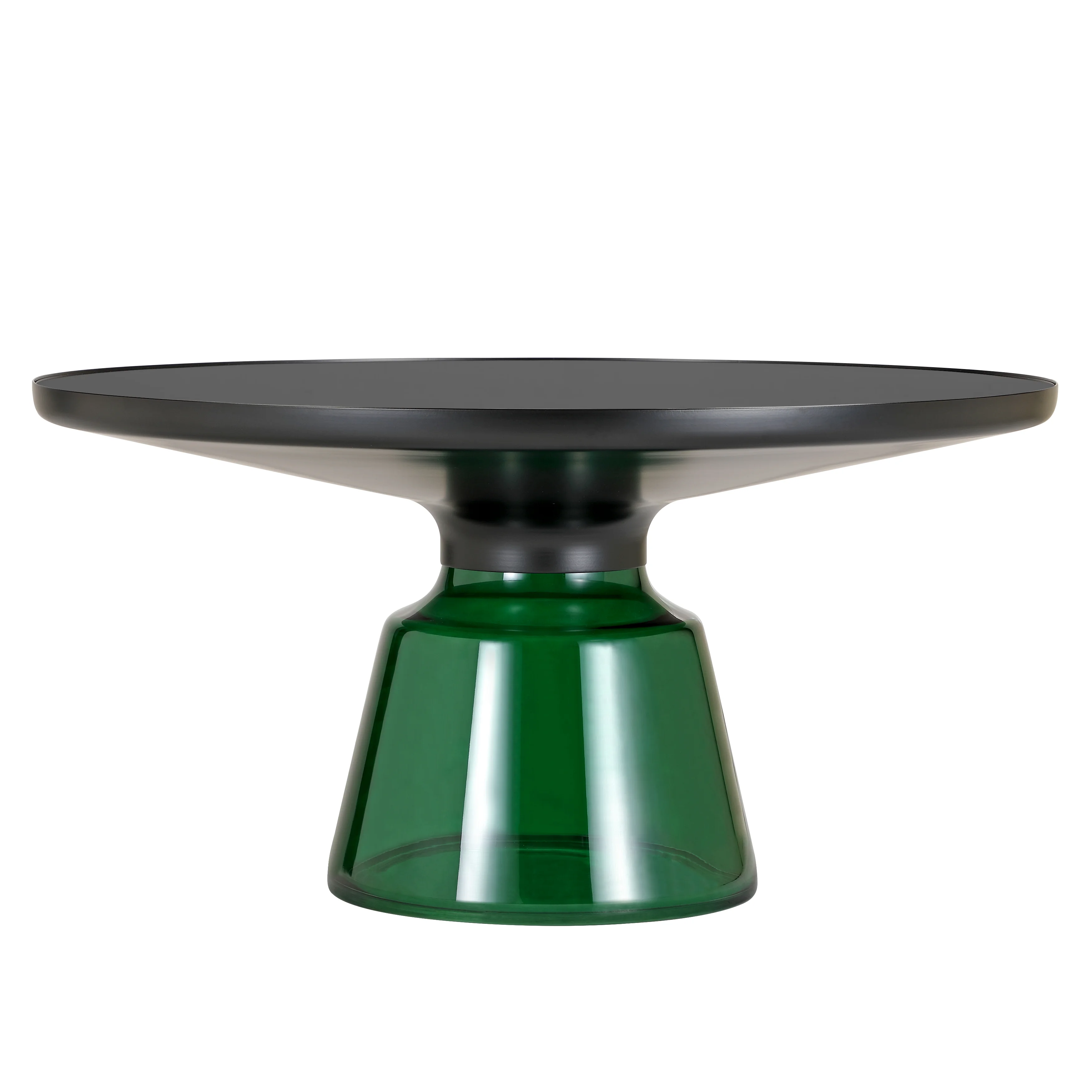 Tully Collection Glass Coffee Table Green glass, Black Rim with Black Glass top