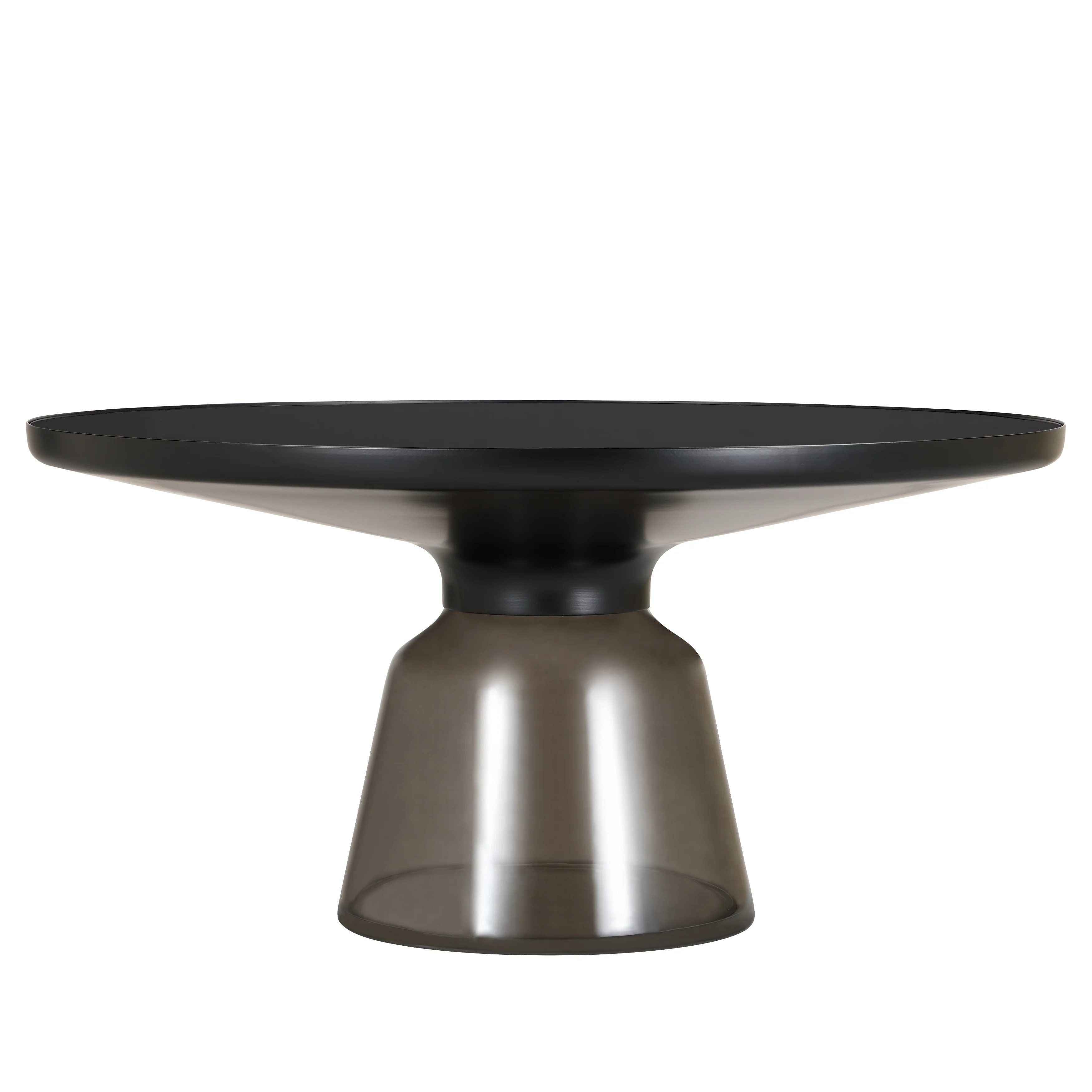 Tully Collection Glass Coffee Table Grey glass, Black Rim with Black GLass Top