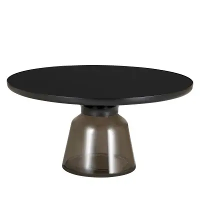 Tully Collection Glass Coffee Table Grey glass, Black Rim with Black GLass Top