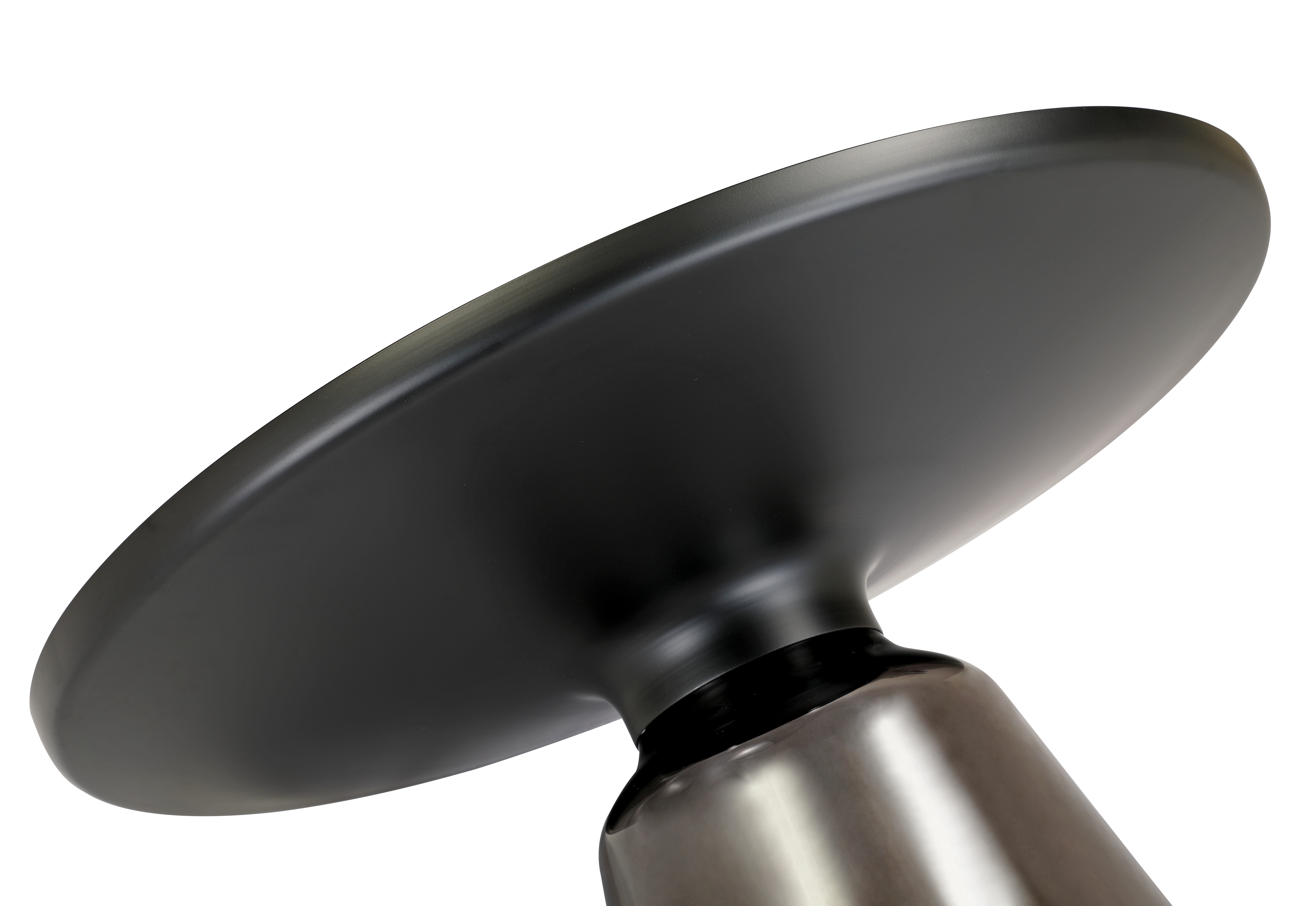 Tully Collection Glass Coffee Table Grey glass, Black Rim with Black Sintered Stone Top