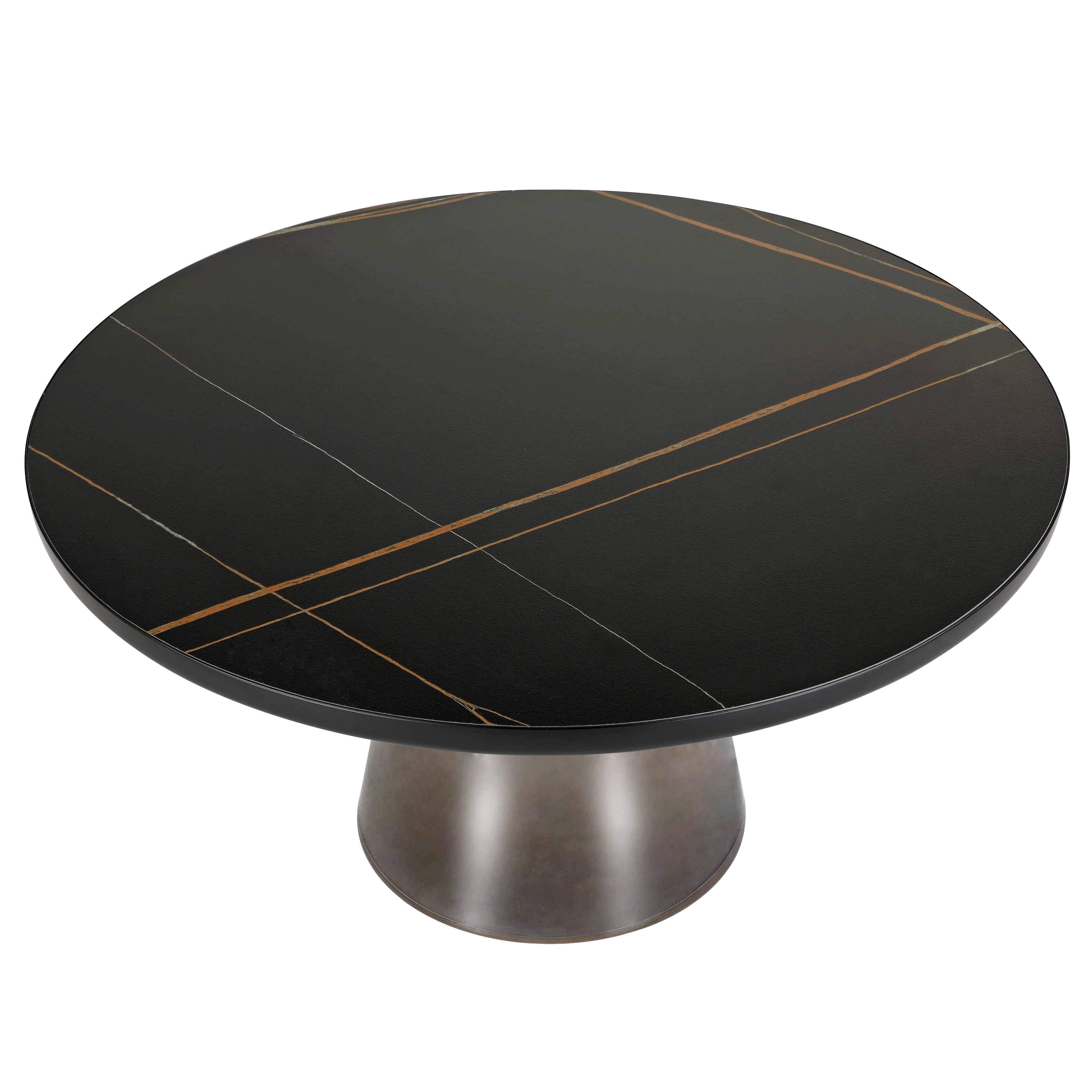 Tully Collection Glass Coffee Table Grey glass, Black Rim with Black Sintered Stone Top