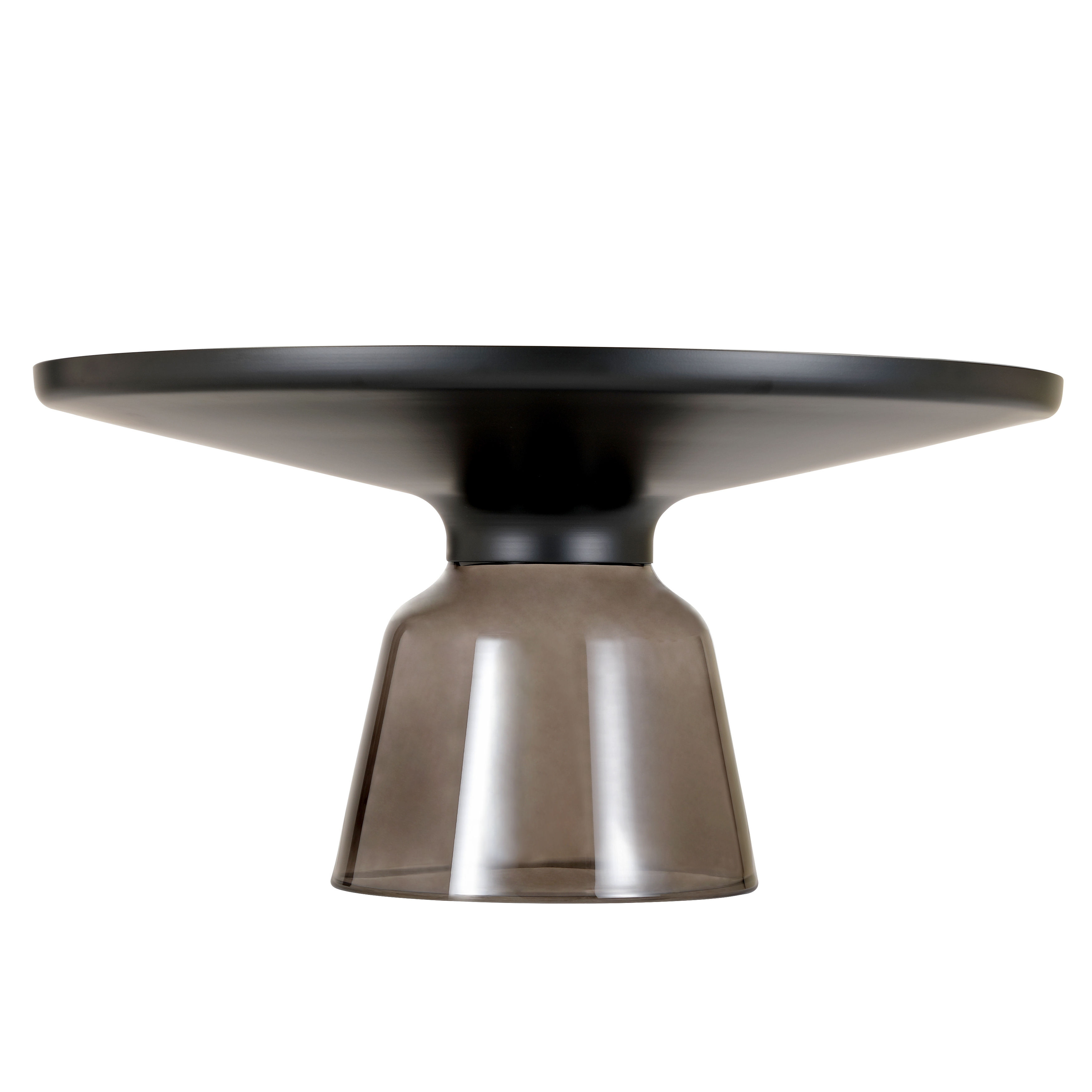 Tully Collection Glass Coffee Table Grey glass, Black Rim with Black Sintered Stone Top