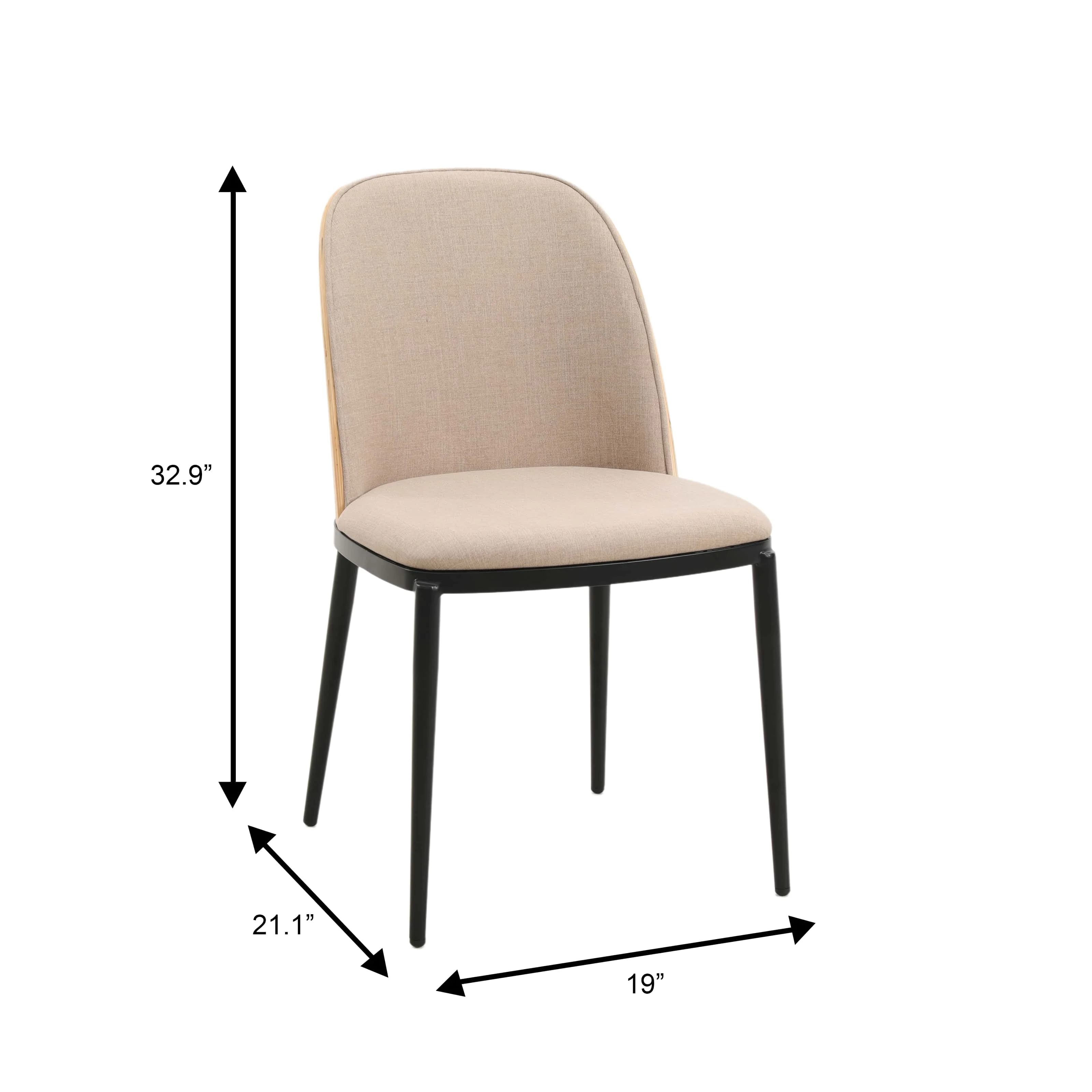 Verve 5-Piece Dining Set with 36" Round MDF Top Table and 4 Velvet Dining Side Chairs in Natural Wood/Brown