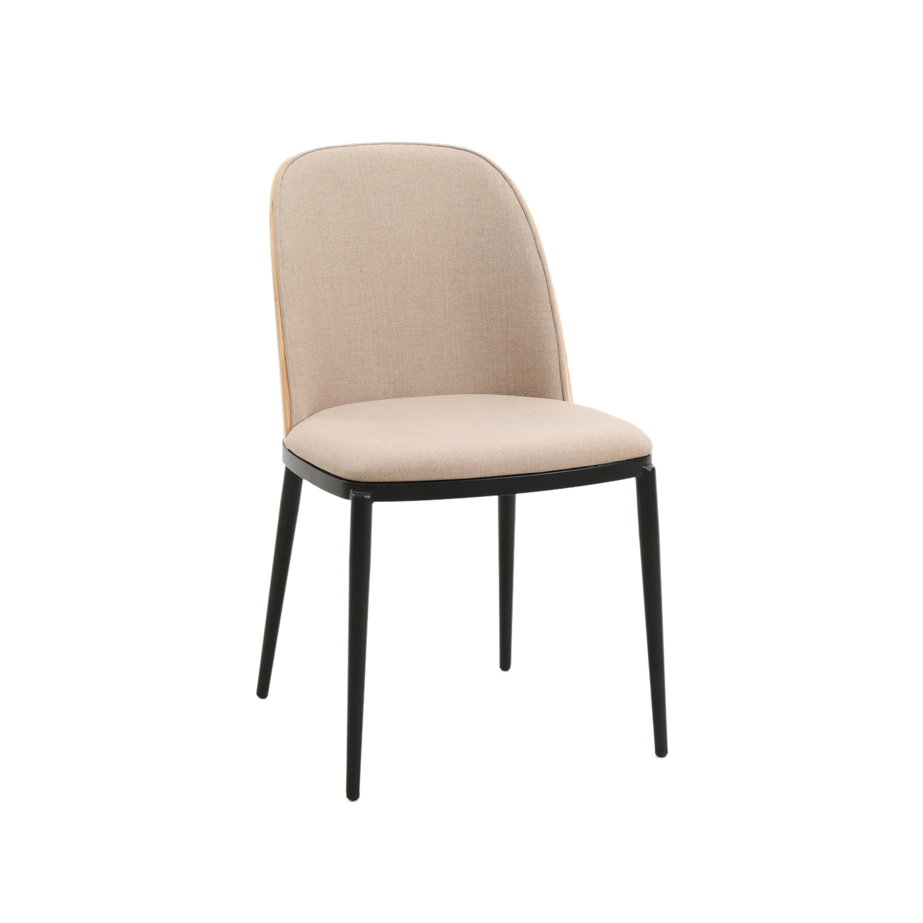 Tule Mid-Century Modern Dining Side Chair with Velvet Seat and Steel Frame Set of 4