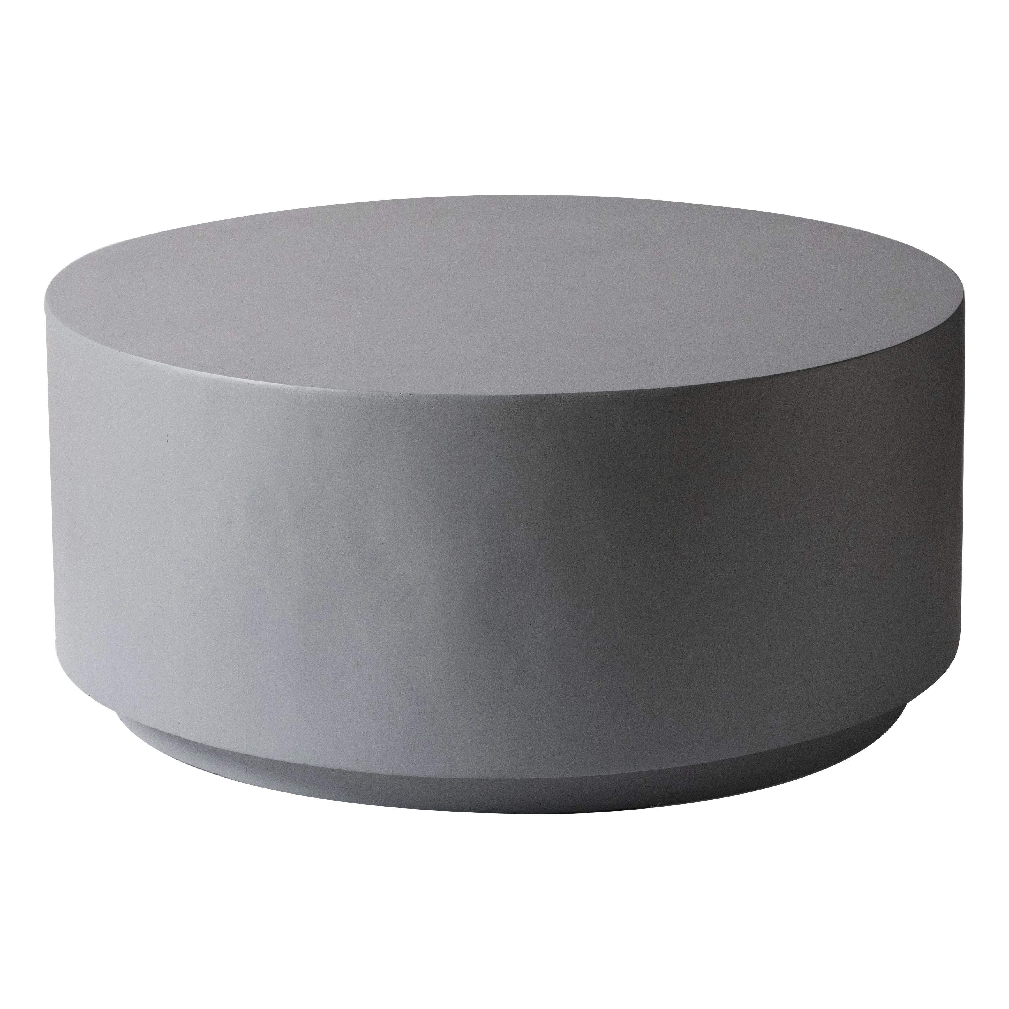 Terra Collection Fiberglass Outdoor Coffee Table In Grey