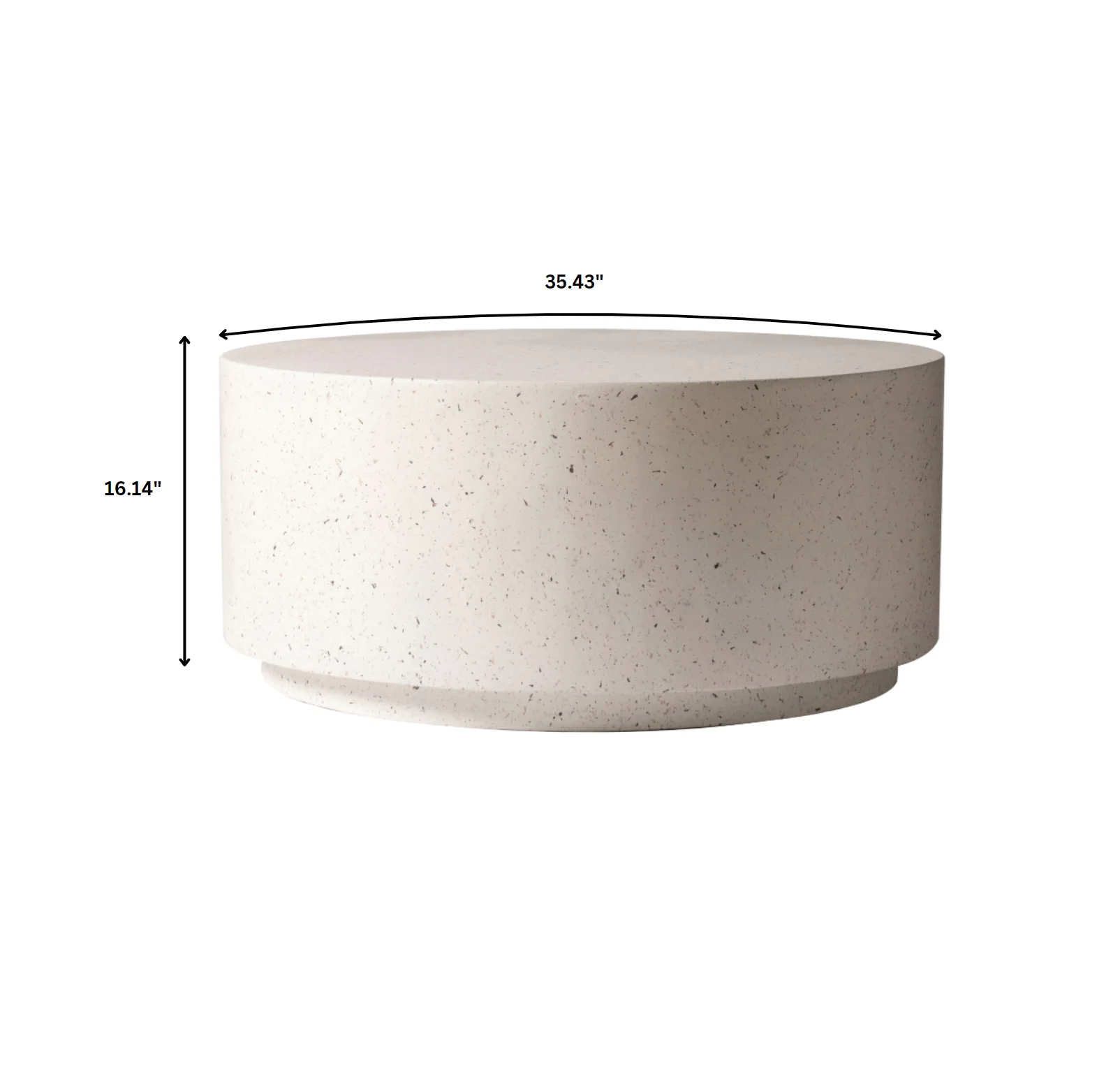 Terra Collection Fiberglass Outdoor Coffee Table In White