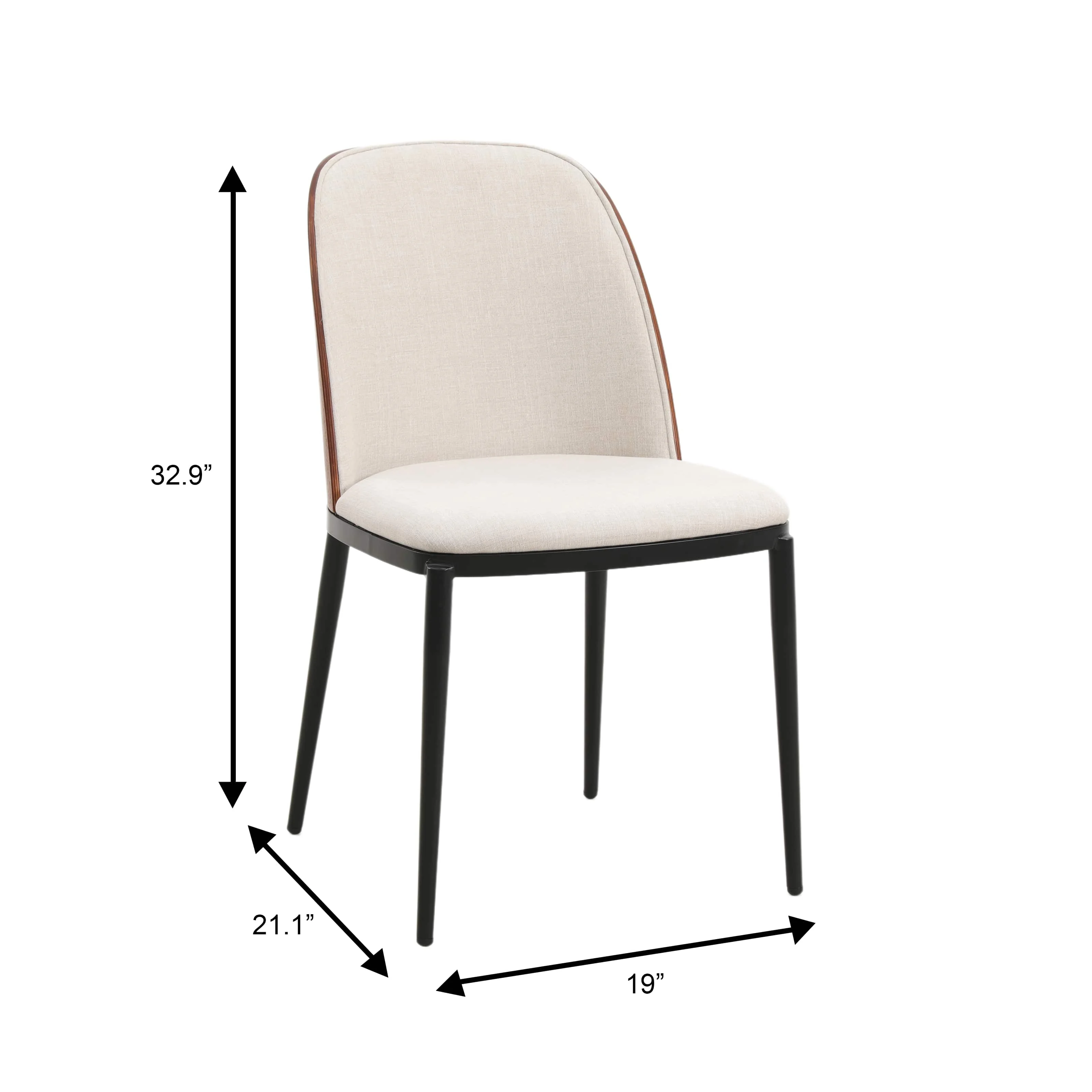 Verve 5-Piece Dining Set with 36" Round MDF Top Table and 4 Velvet Dining Side Chairs in Walnut/Beige