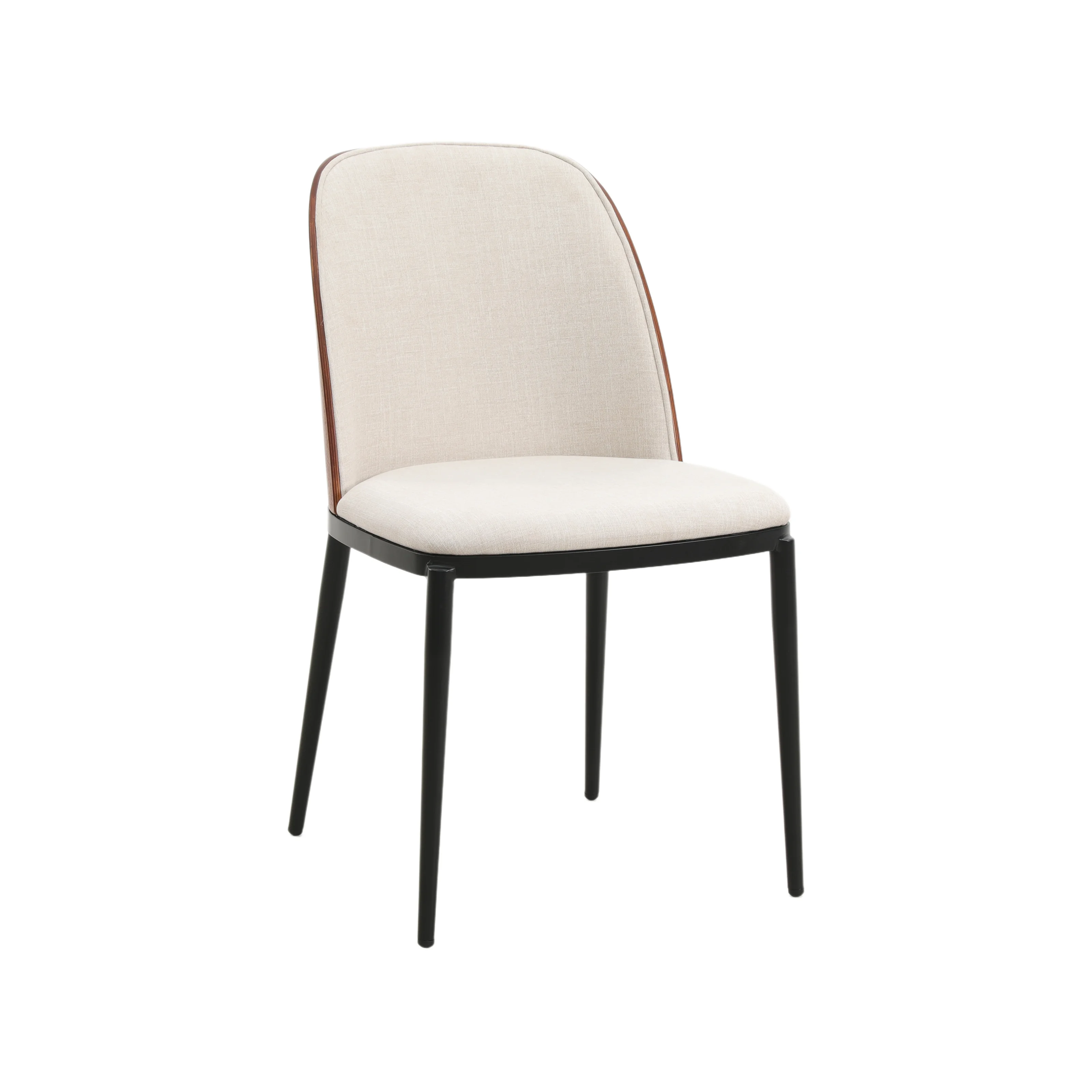 Tule Mid-Century Modern Dining Side Chair with Velvet Seat and Steel Frame Set of 4