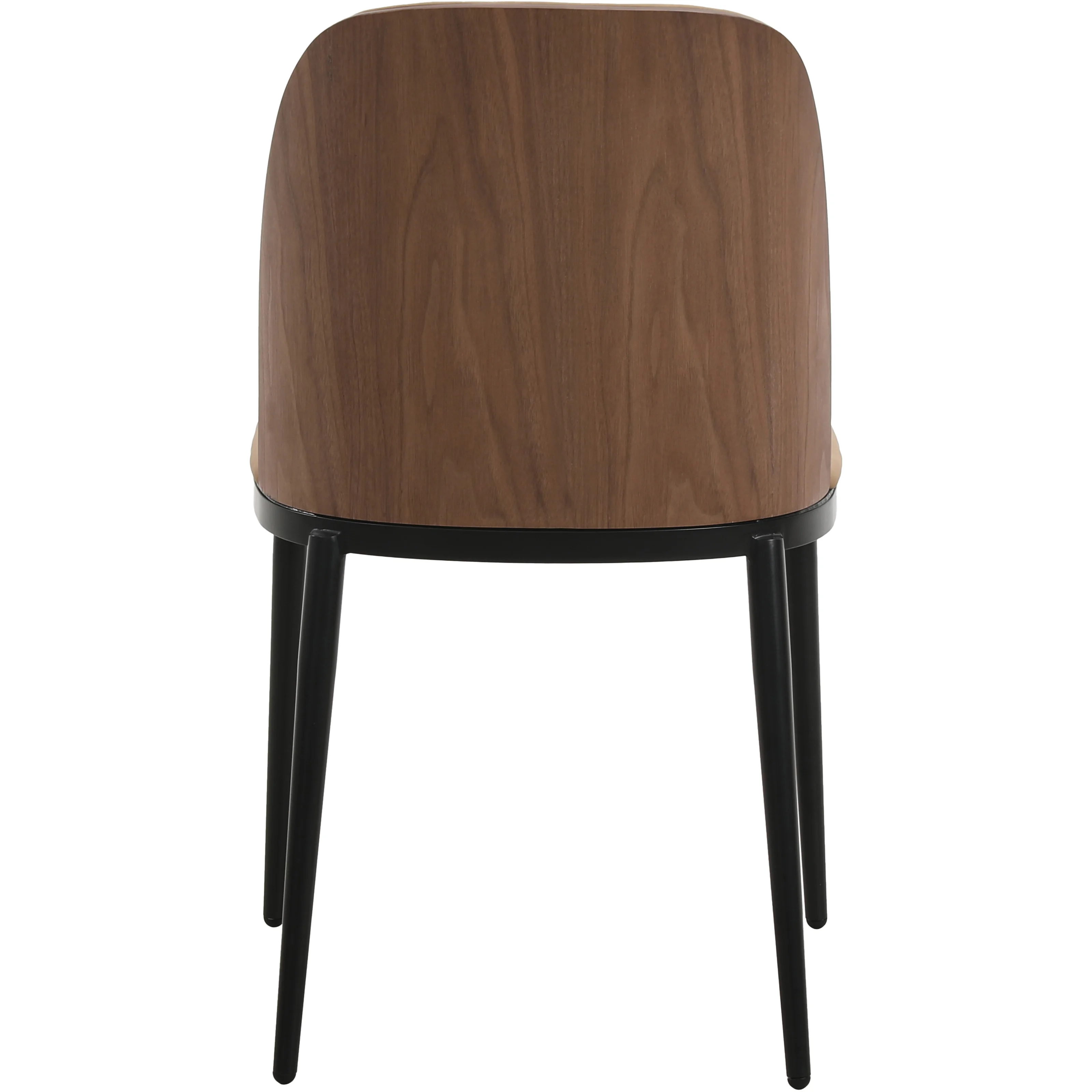 Tule Collection Dining Chair, Walnut Frame With Brown Leather