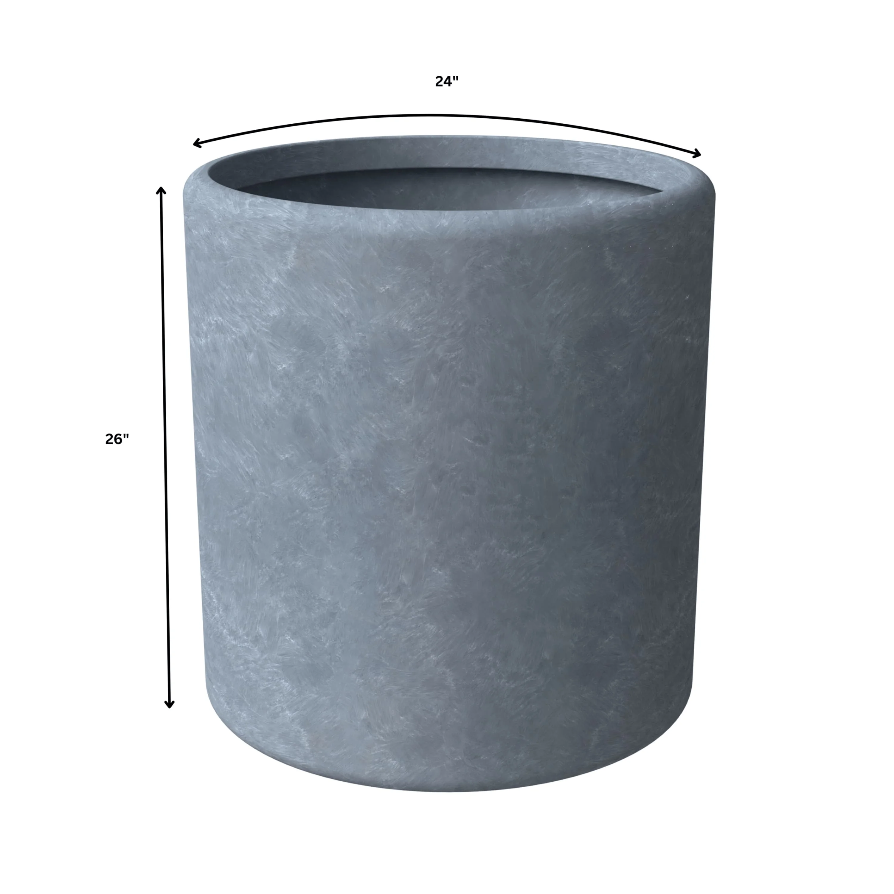 Tundra Series Poly Stone Planter Set in Aged Concrete