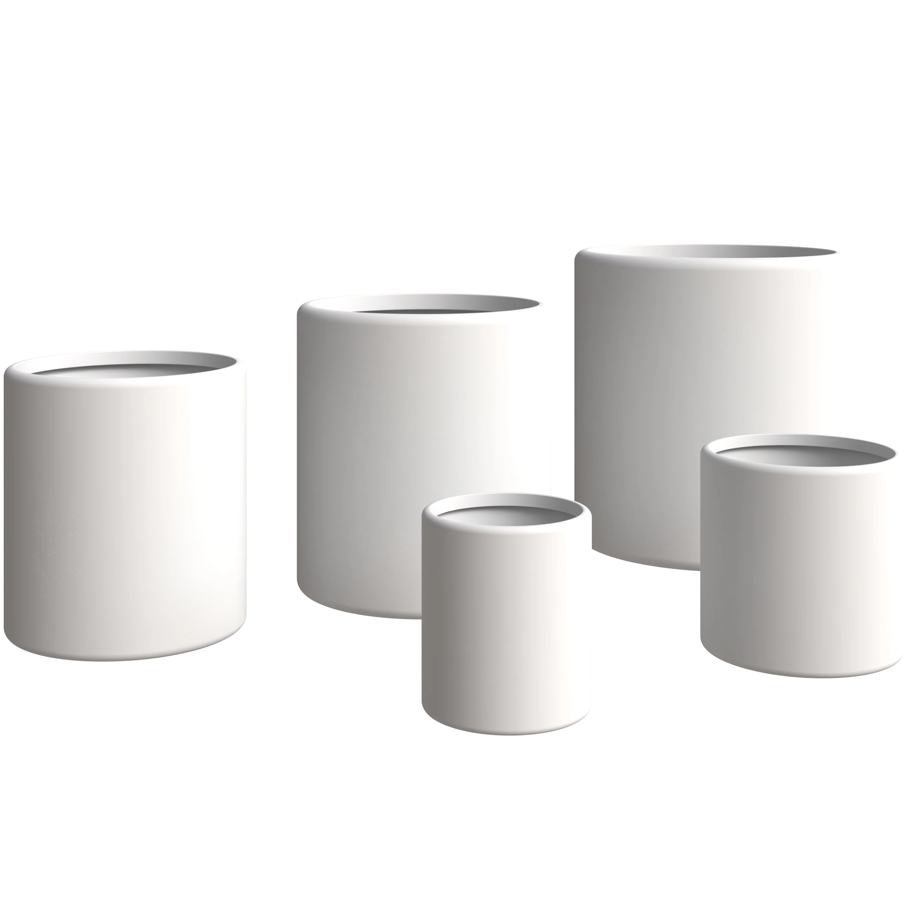 Tundra Series Poly Stone Planter Set in White