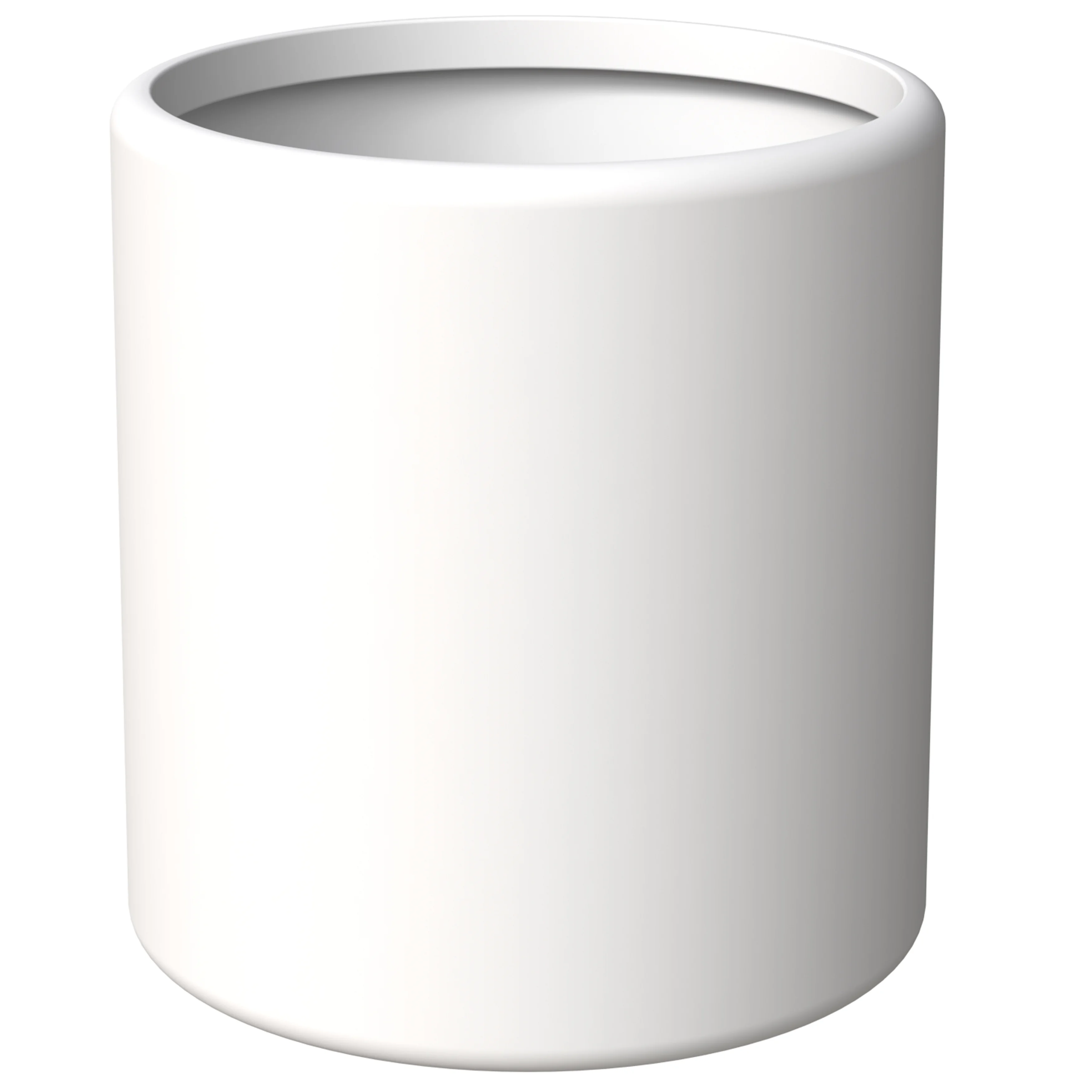 Tundra Series Poly Stone cylindrical Shape Planter in White 12" Dia, 14.2" High