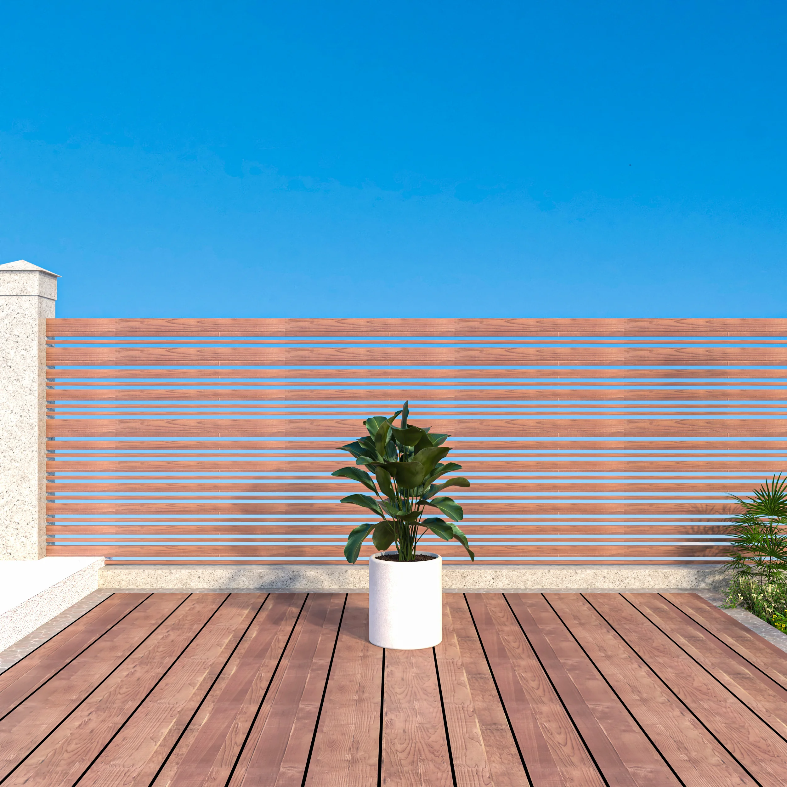 Tundra Series Poly Stone cylindrical Shape Planter in White 12" Dia, 14.2" High