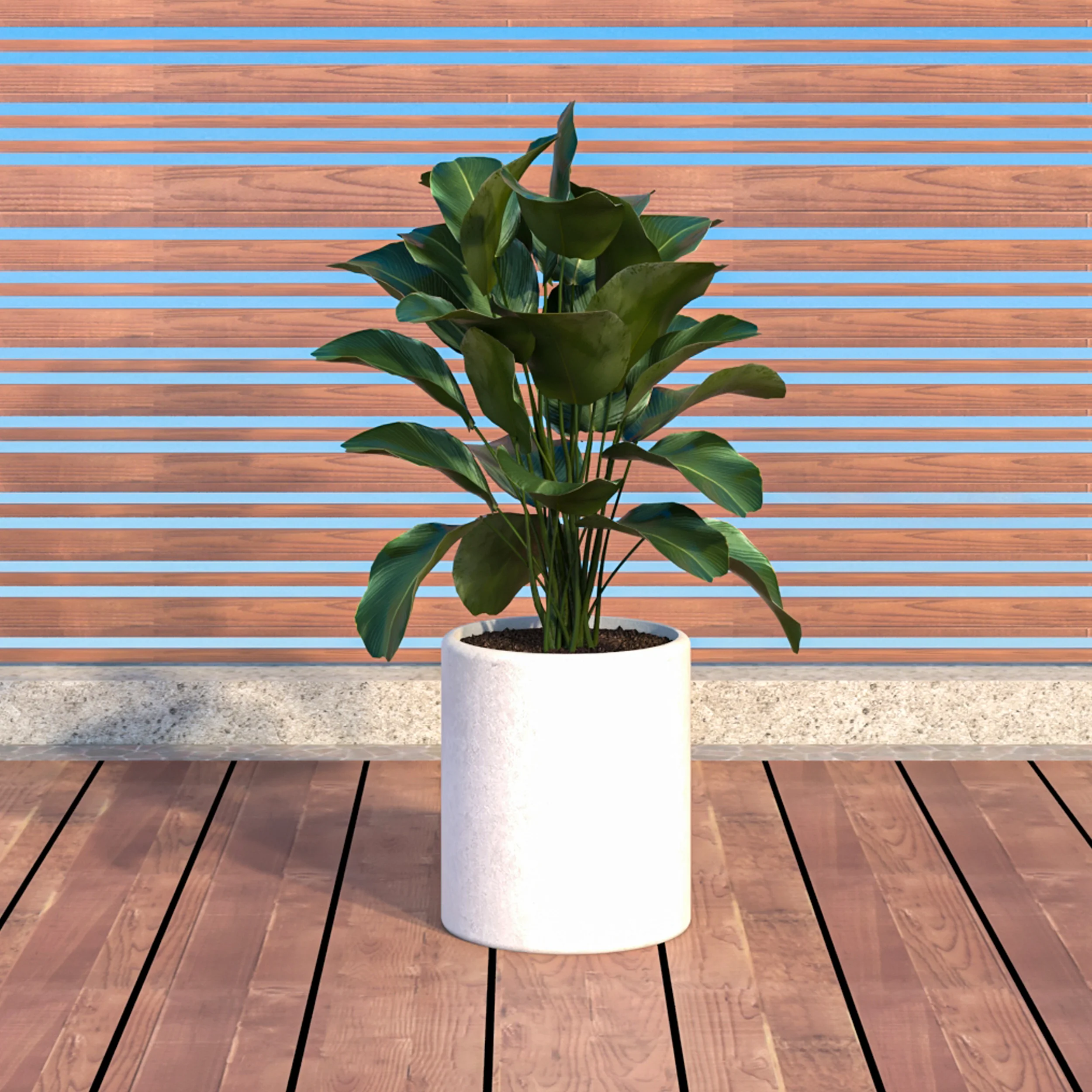 Tundra Series Poly Stone cylindrical Shape Planter in White 12" Dia, 14.2" High