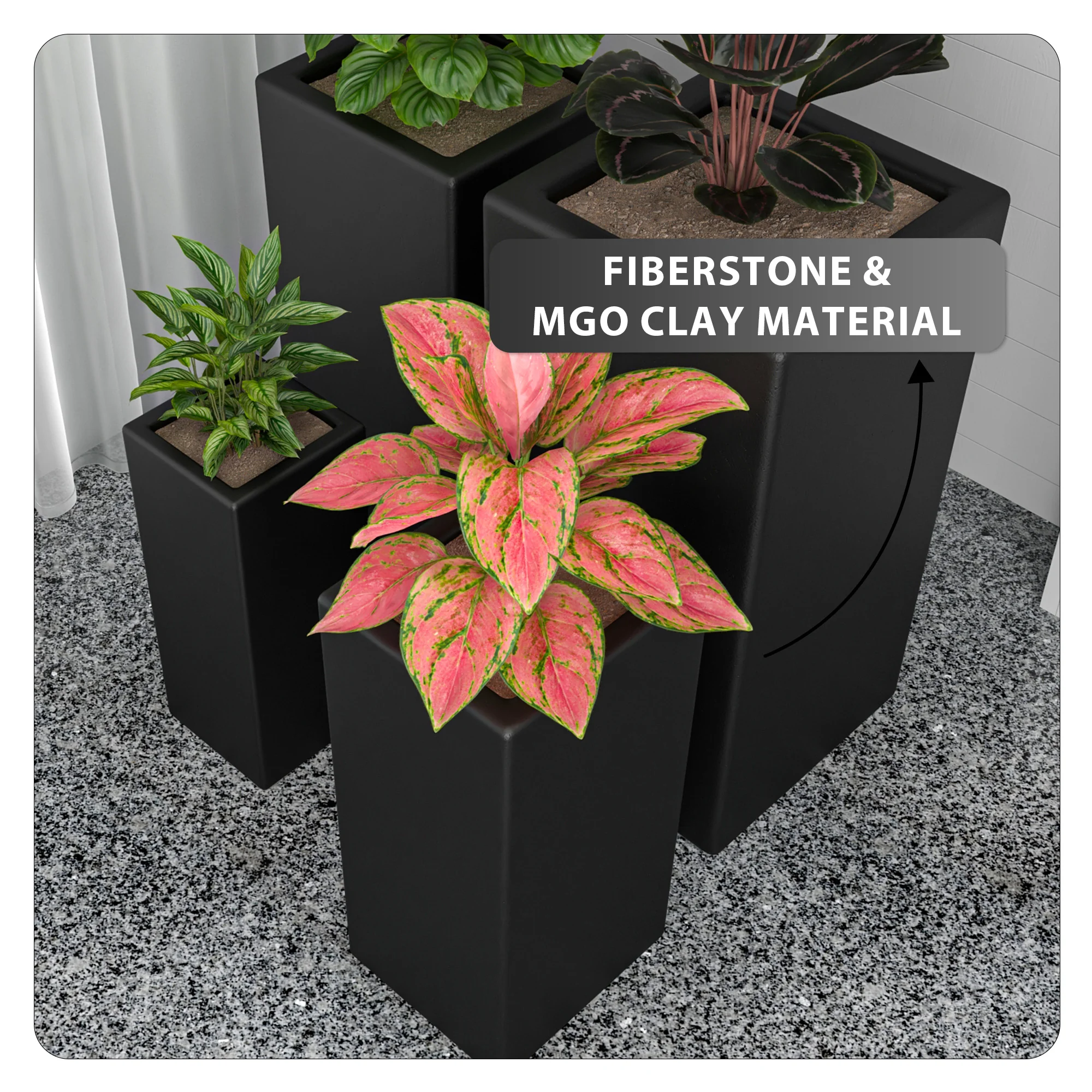 Terra Planter Set Black