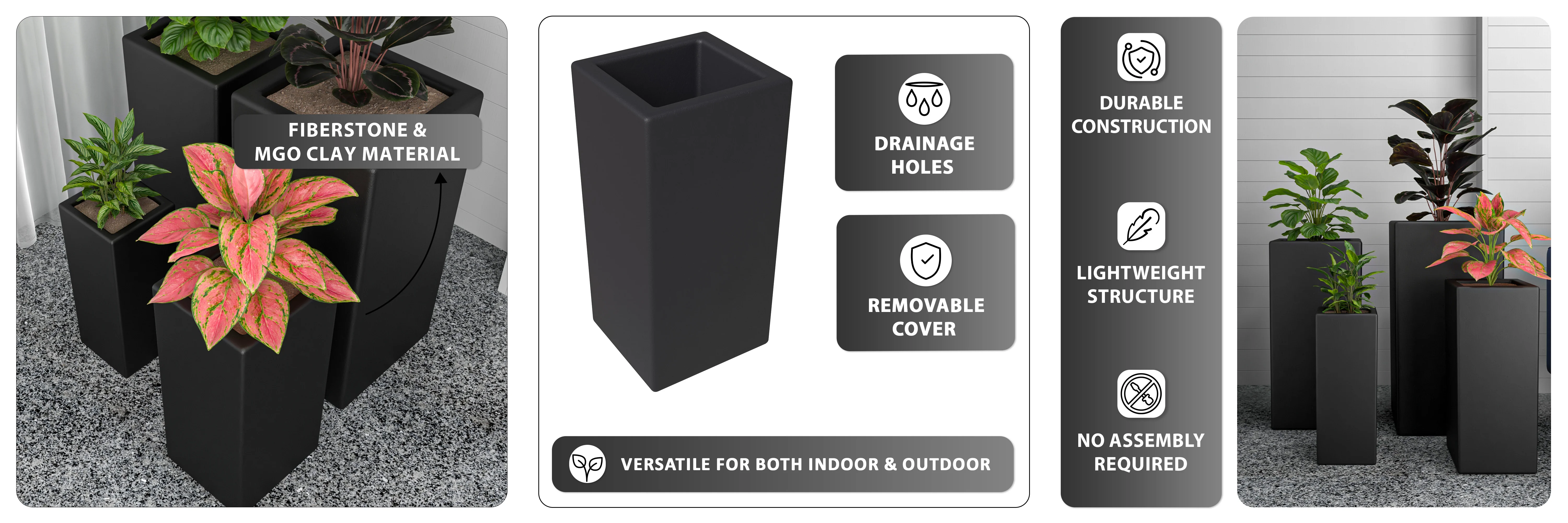 Terra Planter Set Black