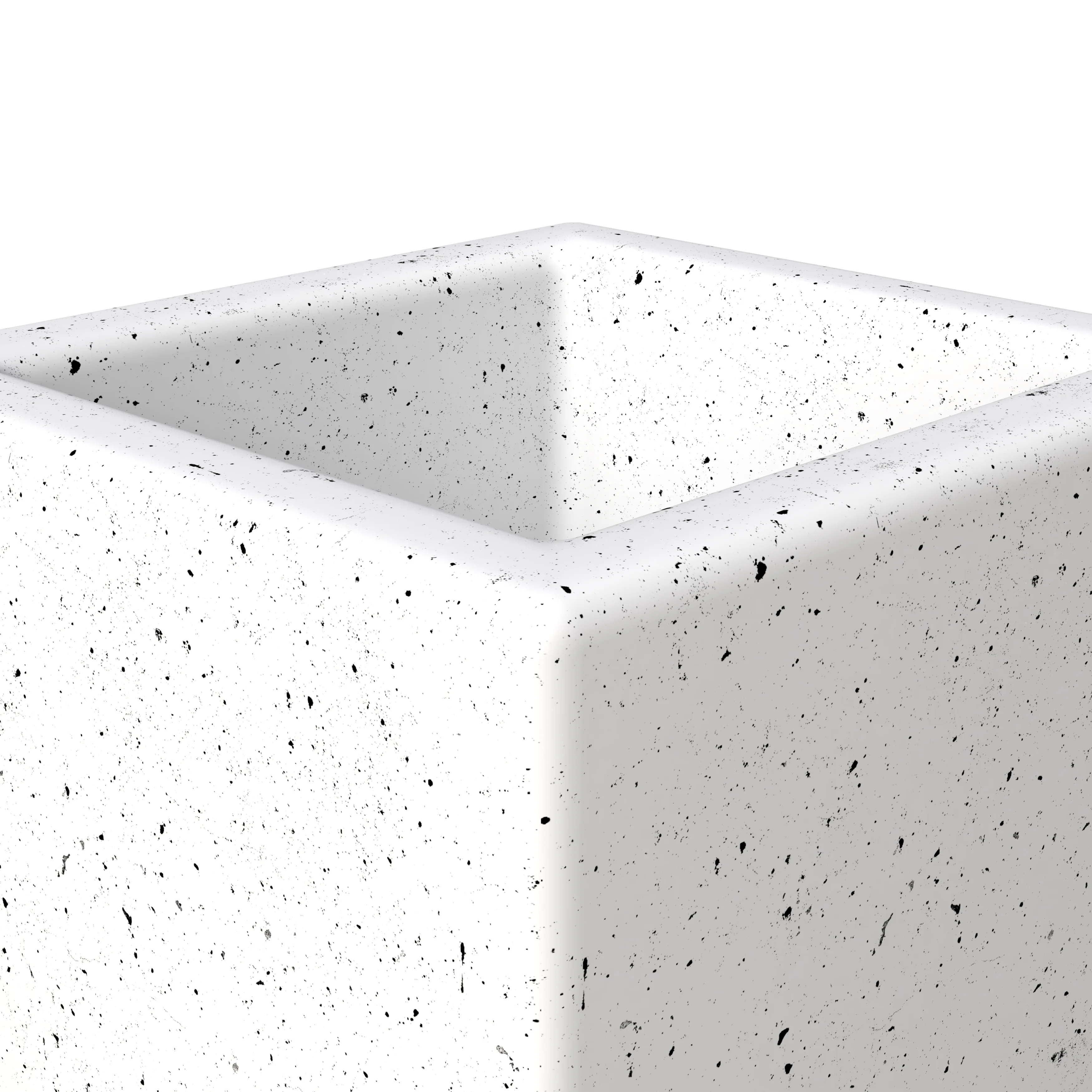 Terra Series Poly Stone Planter in Dotted White 10.2" x 10.2" 23.6" High