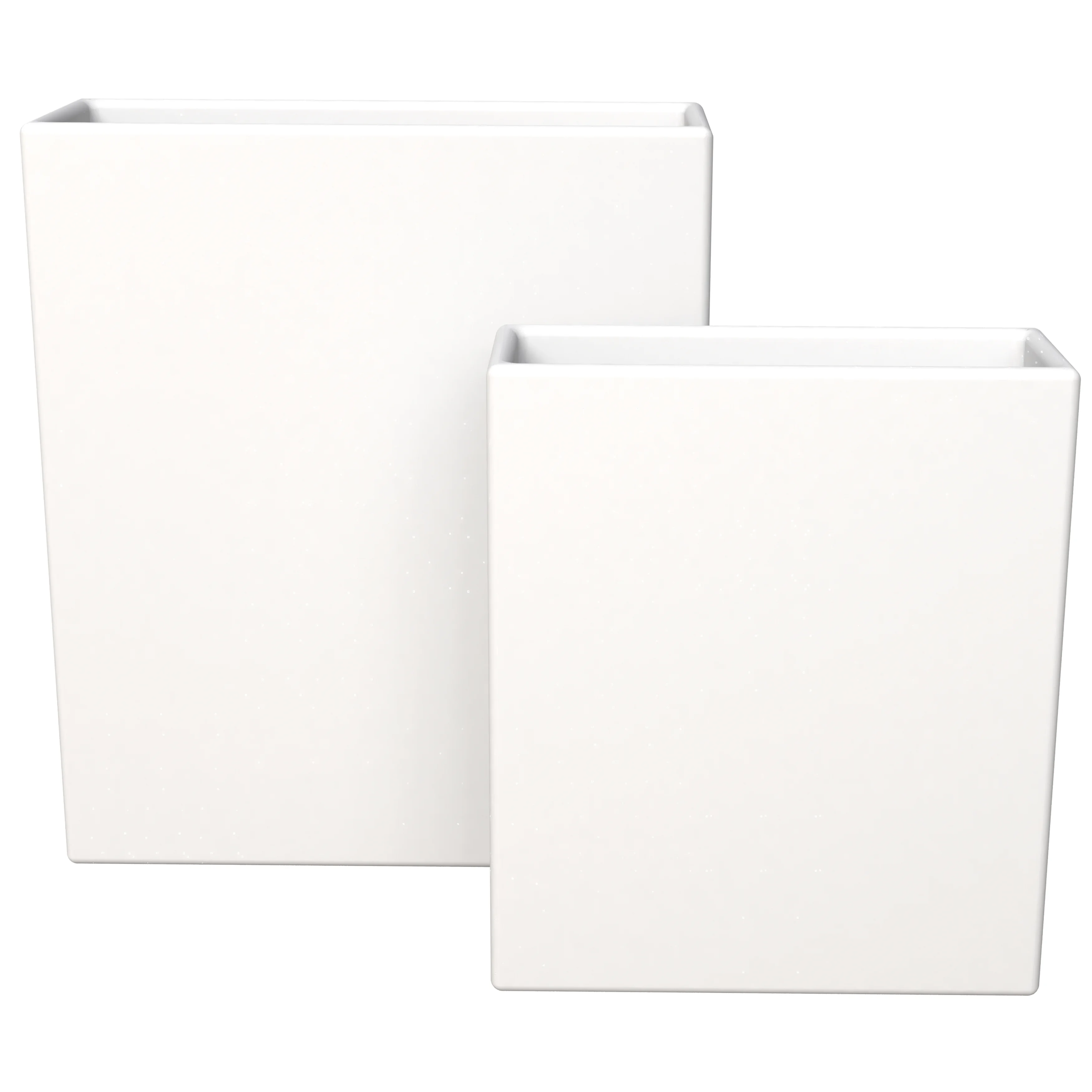 Thistle Series Poly Stone Planter Set in White