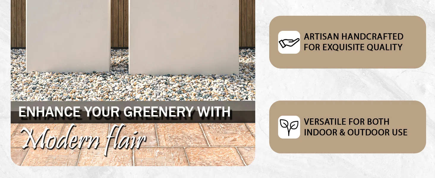 Thistle Series Poly Stone Planter Set in White