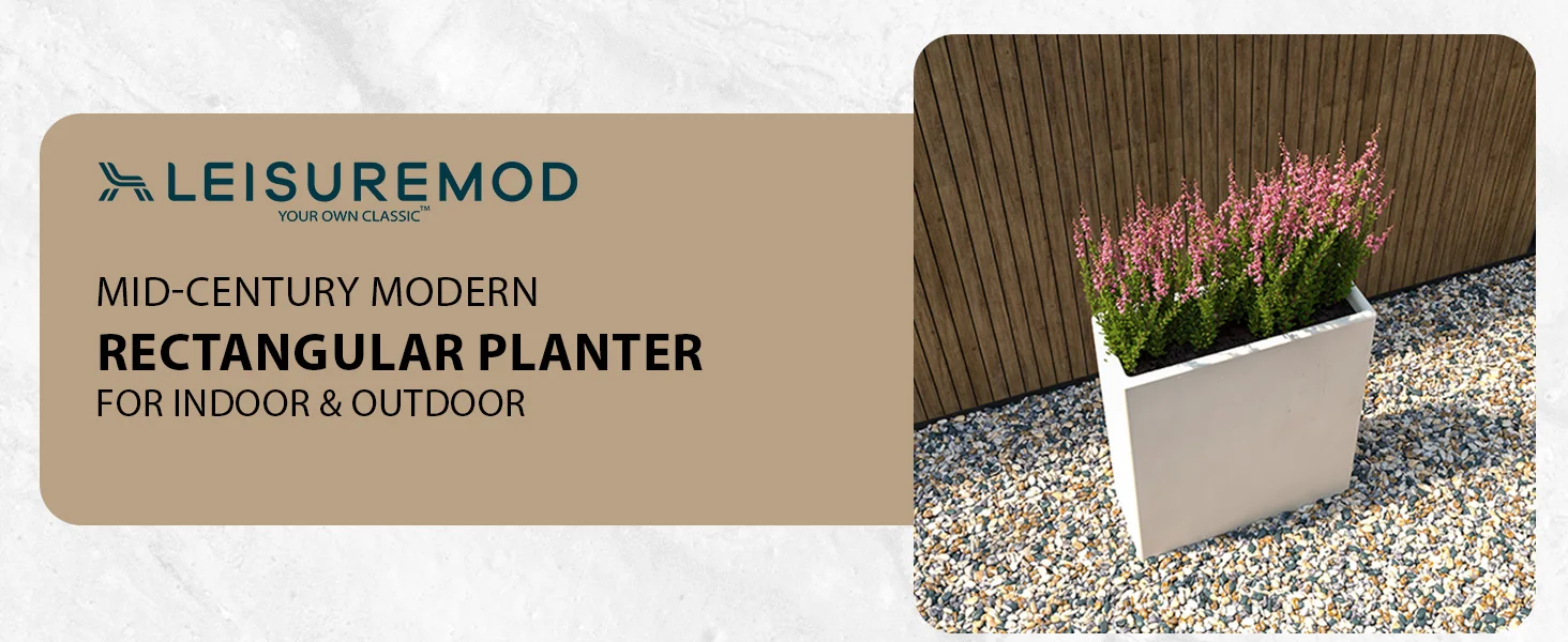 Thistle Series Poly Stone Planter in White 15" Dia 8" high