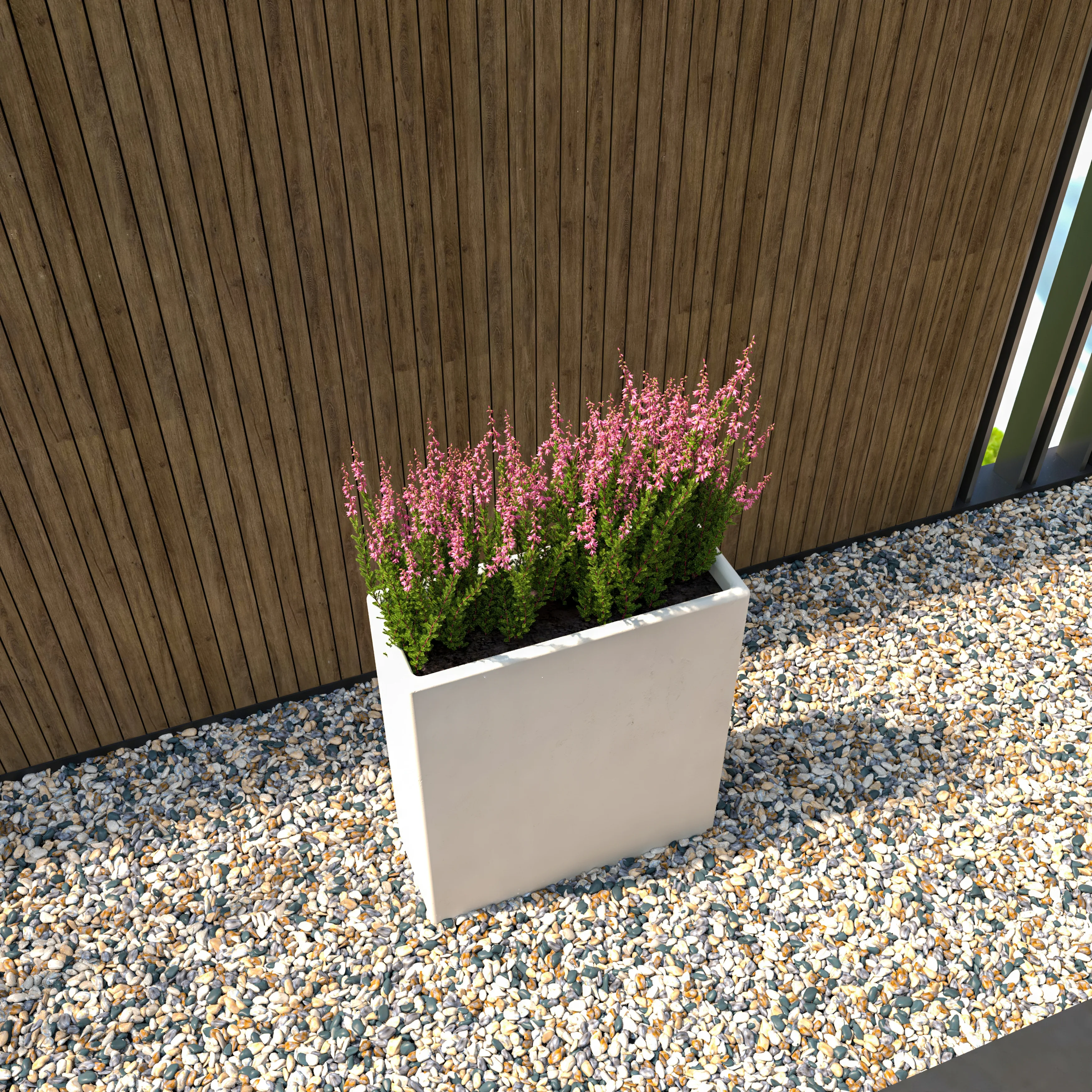 Thistle Series Poly Stone Planter in White 15" Dia 8" high