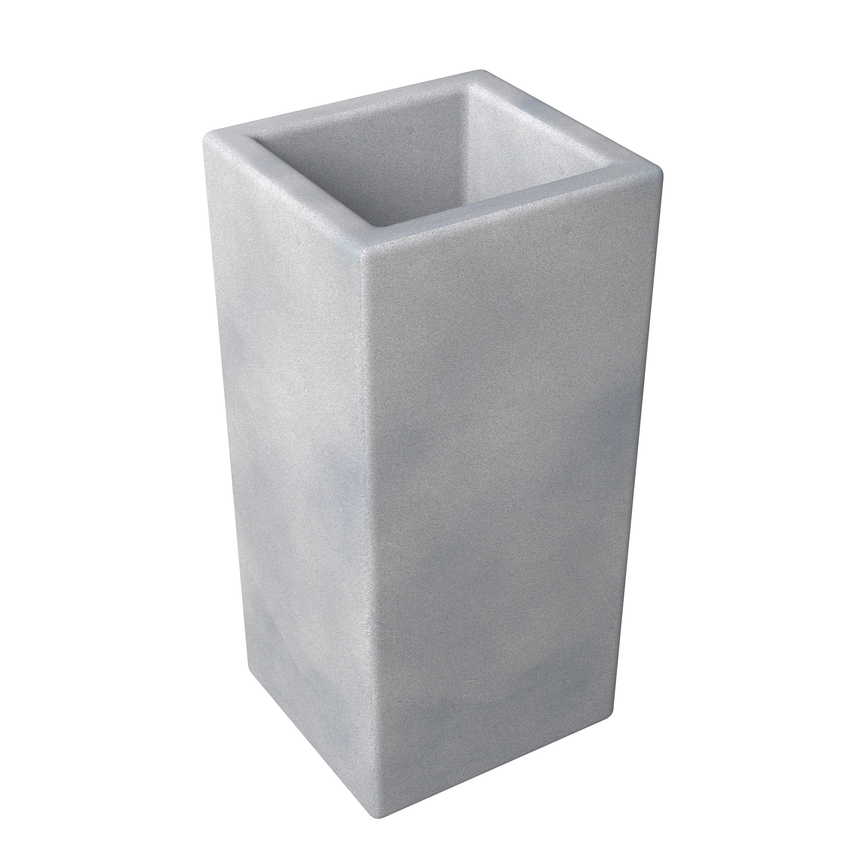 Terra Series Poly Stone Planter in Aged Concrete 15" x 15" 31.5" High