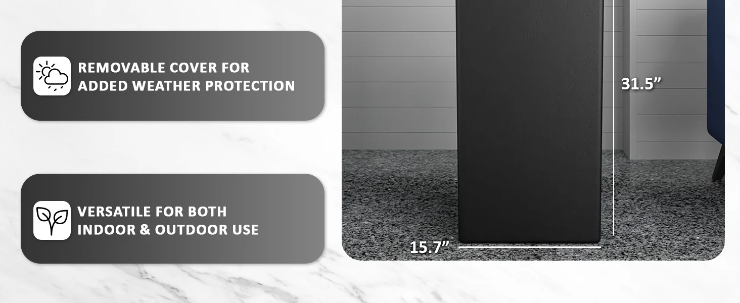 Terra Series Poly Stone Planter in Black 15" x 15" 31.5" High