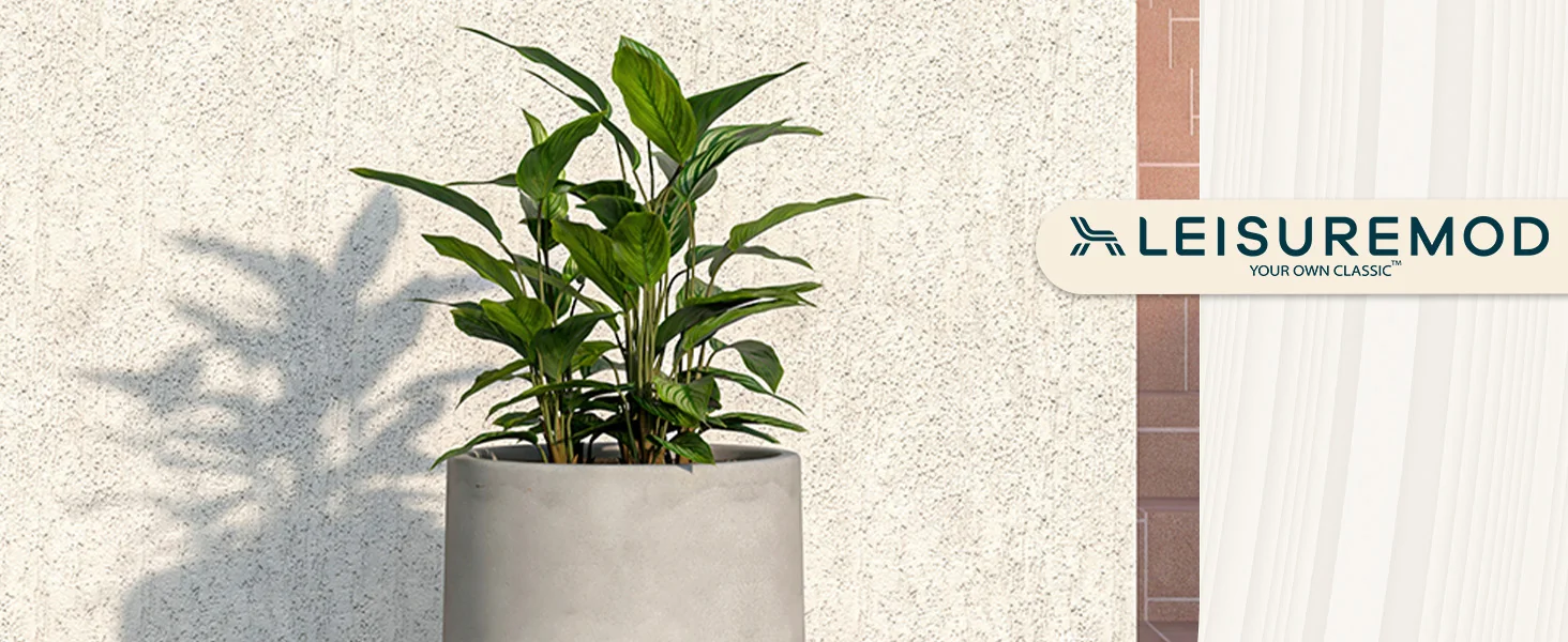 Topiary Series Poly Stone Planter in Dark Grey 16 Dia, 31.5 High