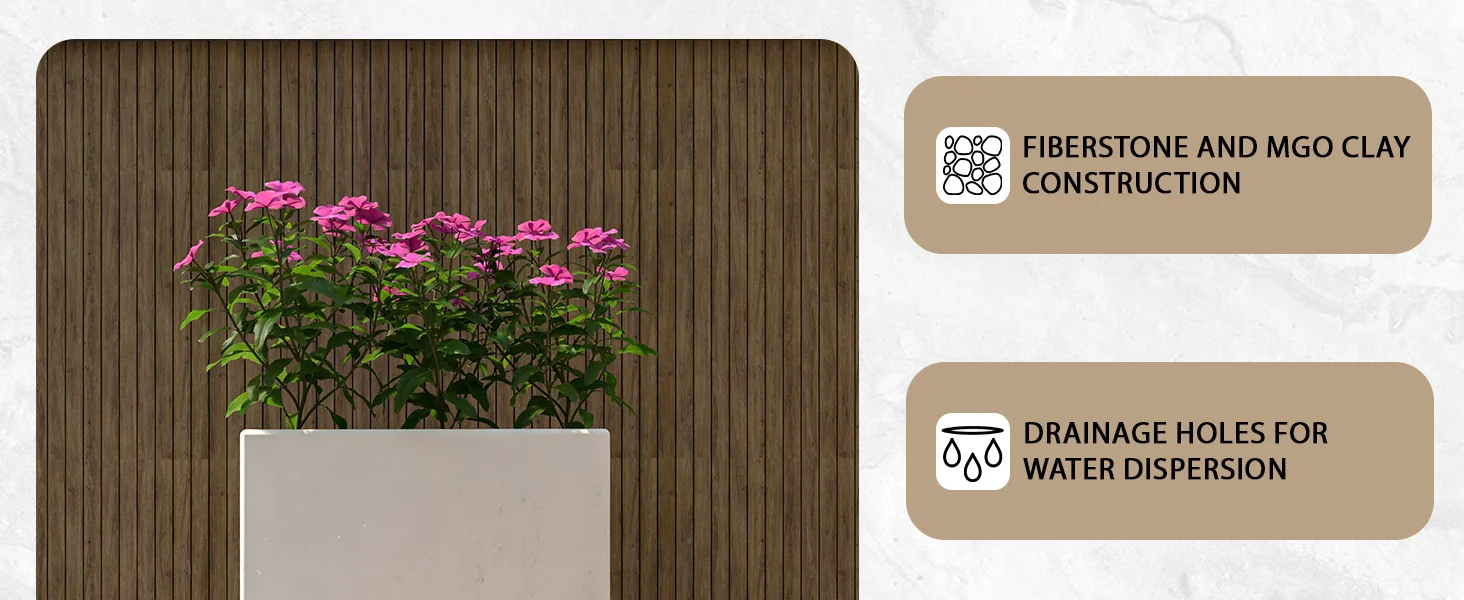 Thistle Series Poly Stone Planter in White 22" Dia 15" high