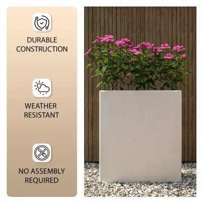 Thistle Series Poly Stone Planter in White 22" Dia 15" high