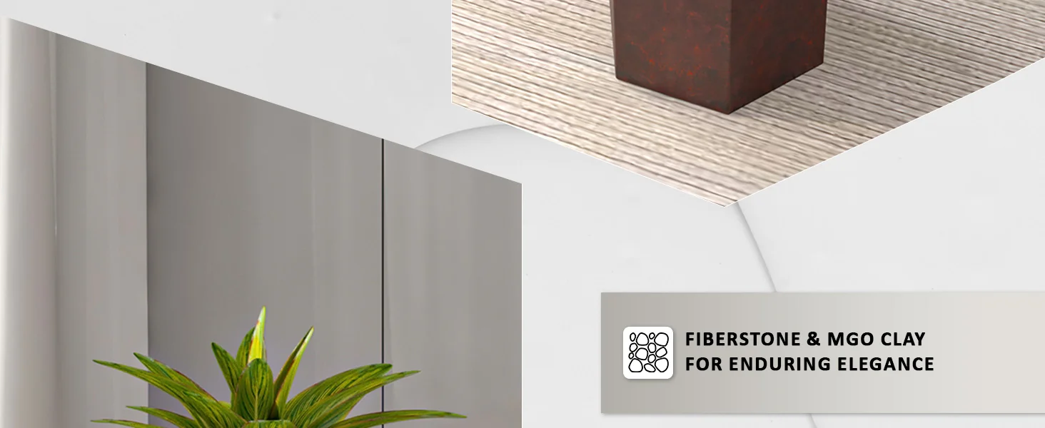 Thicket Series Poly Stone Planter in Brown 9 High