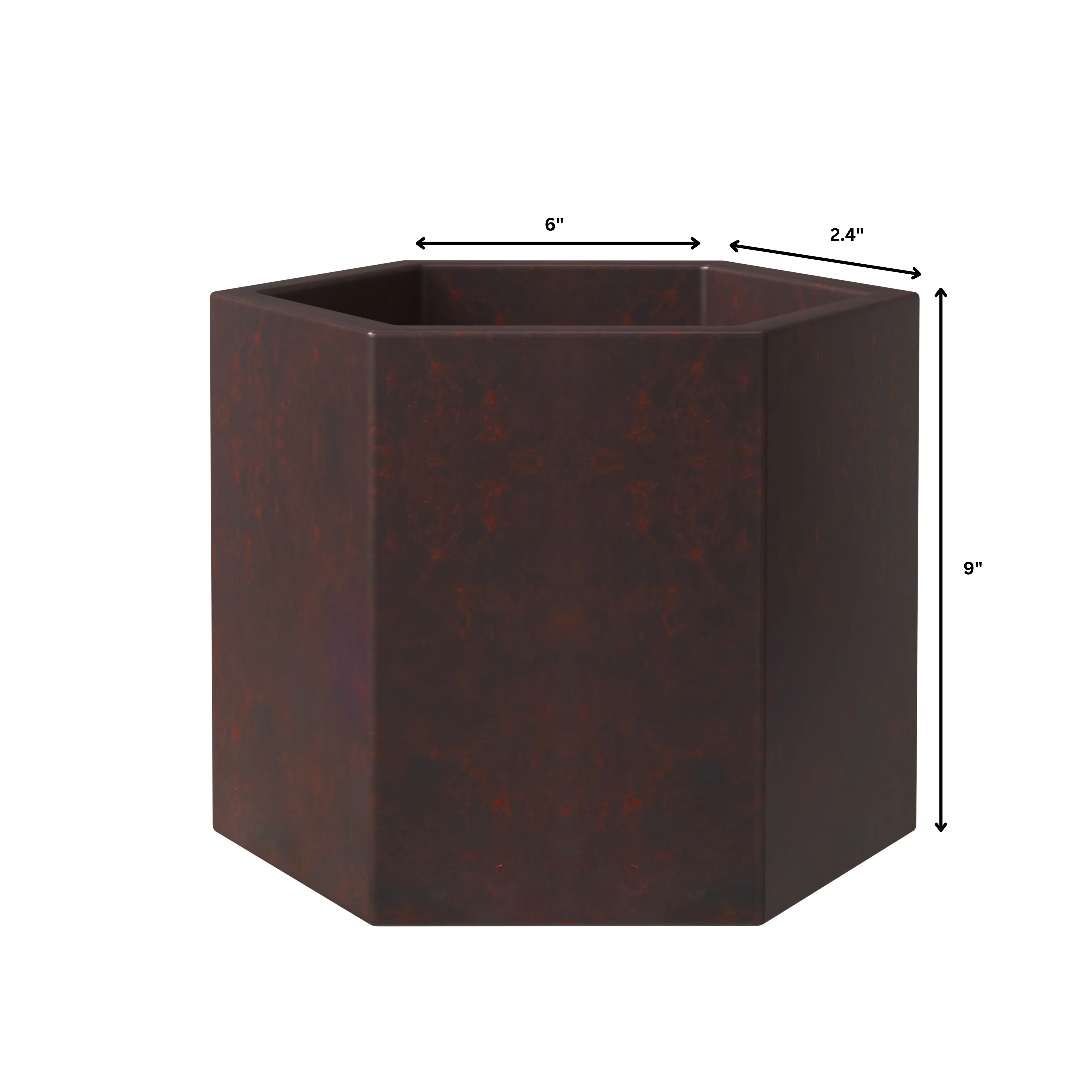 Thicket Series Poly Stone Planter in Brown 9 High