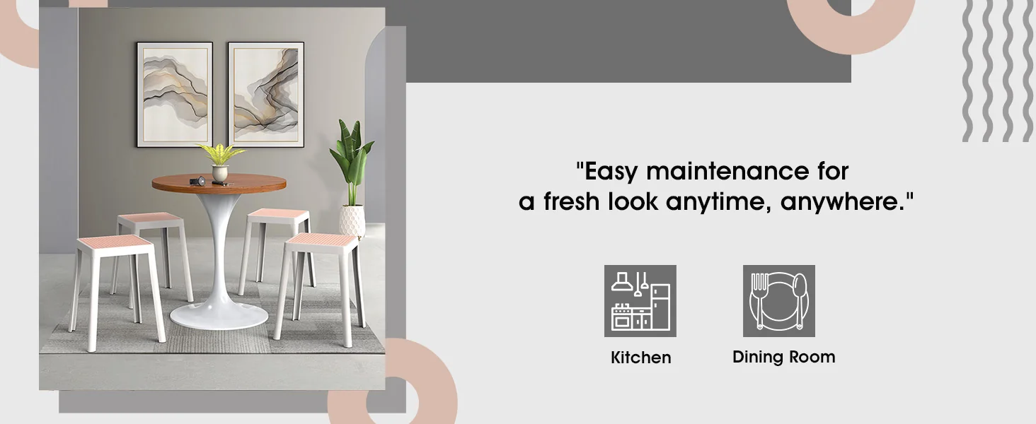 Tresse Series Stackable Poly Stool With Wicker Top 12 in White