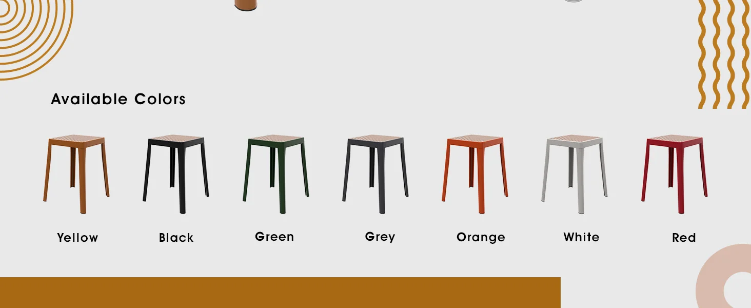 Tresse Series Stackable Poly Stool With Wicker Top 12 in Yellow