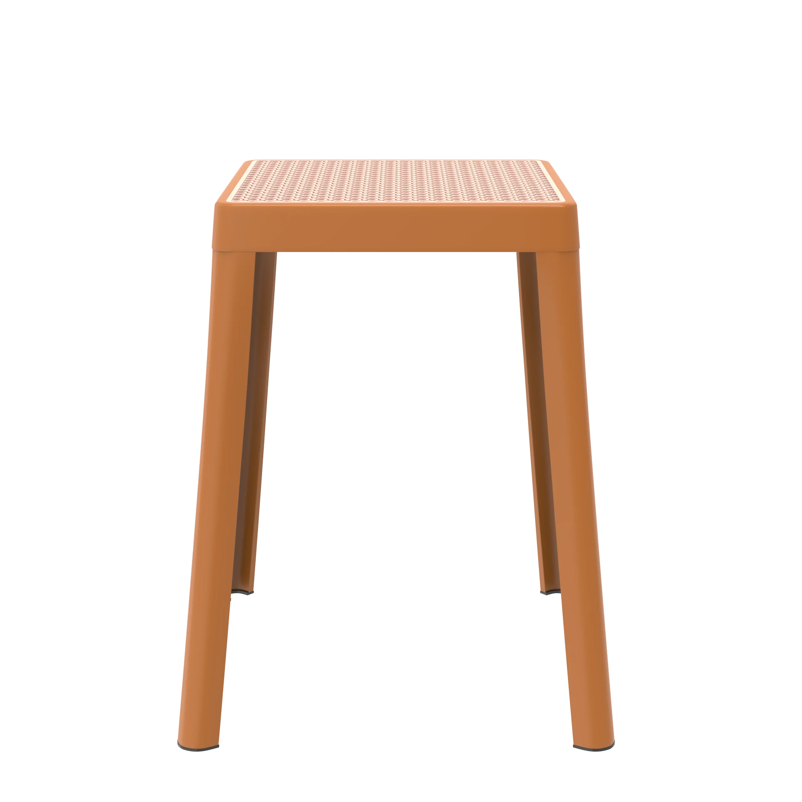 Tresse Series Stackable Poly Stool With Wicker Top 12 in Yellow