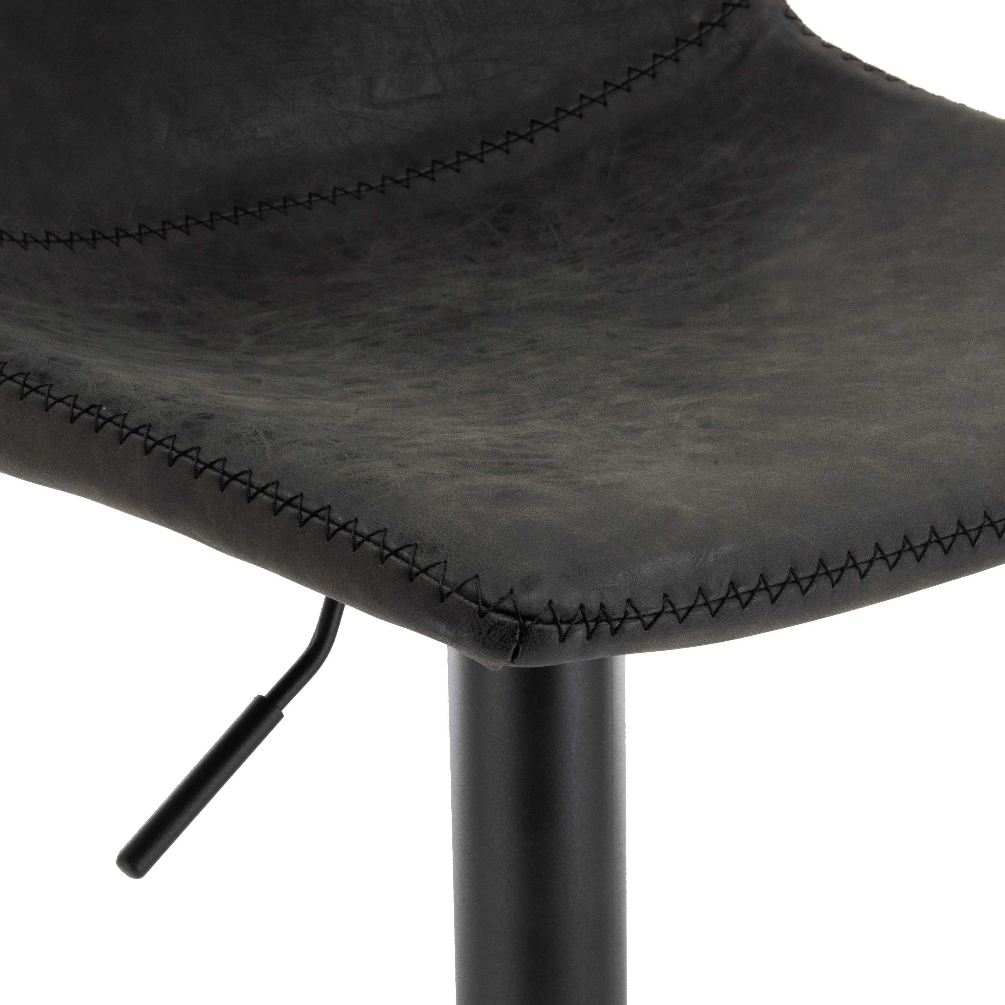 Tilbury Modern Adjustable Bar Stool With Footrest & 360-Degree Swivel in Charcoal Black