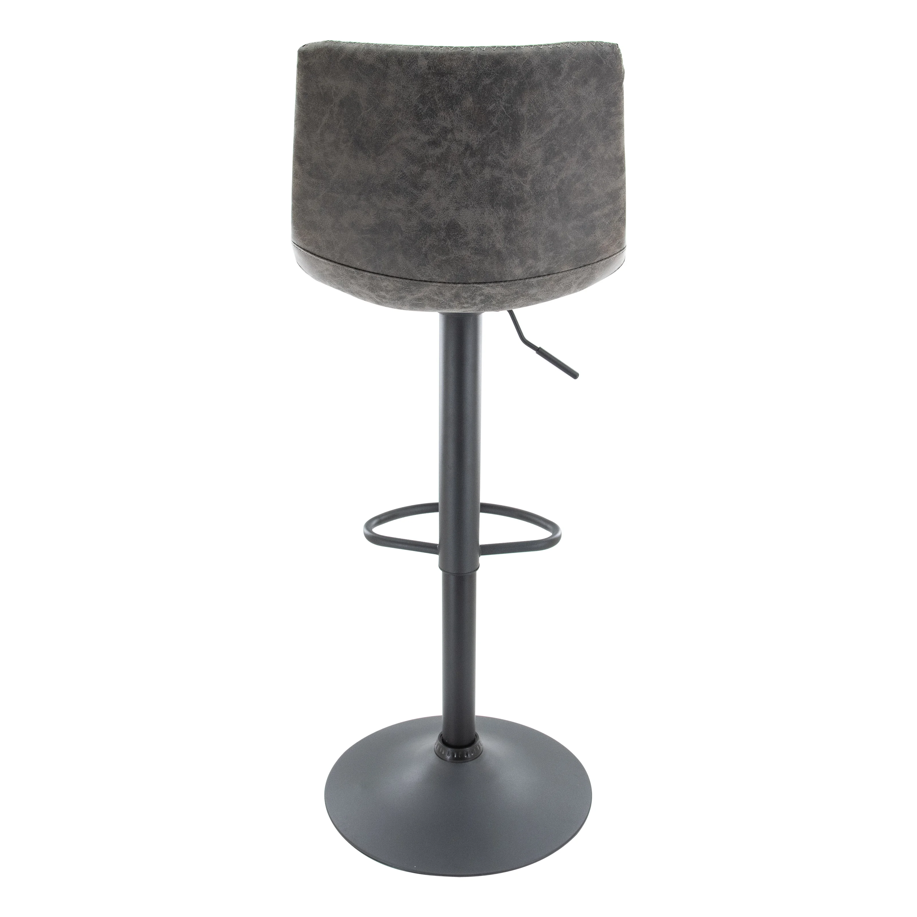 Tilbury Modern Adjustable Bar Stool With Footrest & 360-Degree Swivel in Grey
