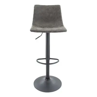 Tilbury Modern Adjustable Bar Stool With Footrest & 360-Degree Swivel Set of 2 in Grey
