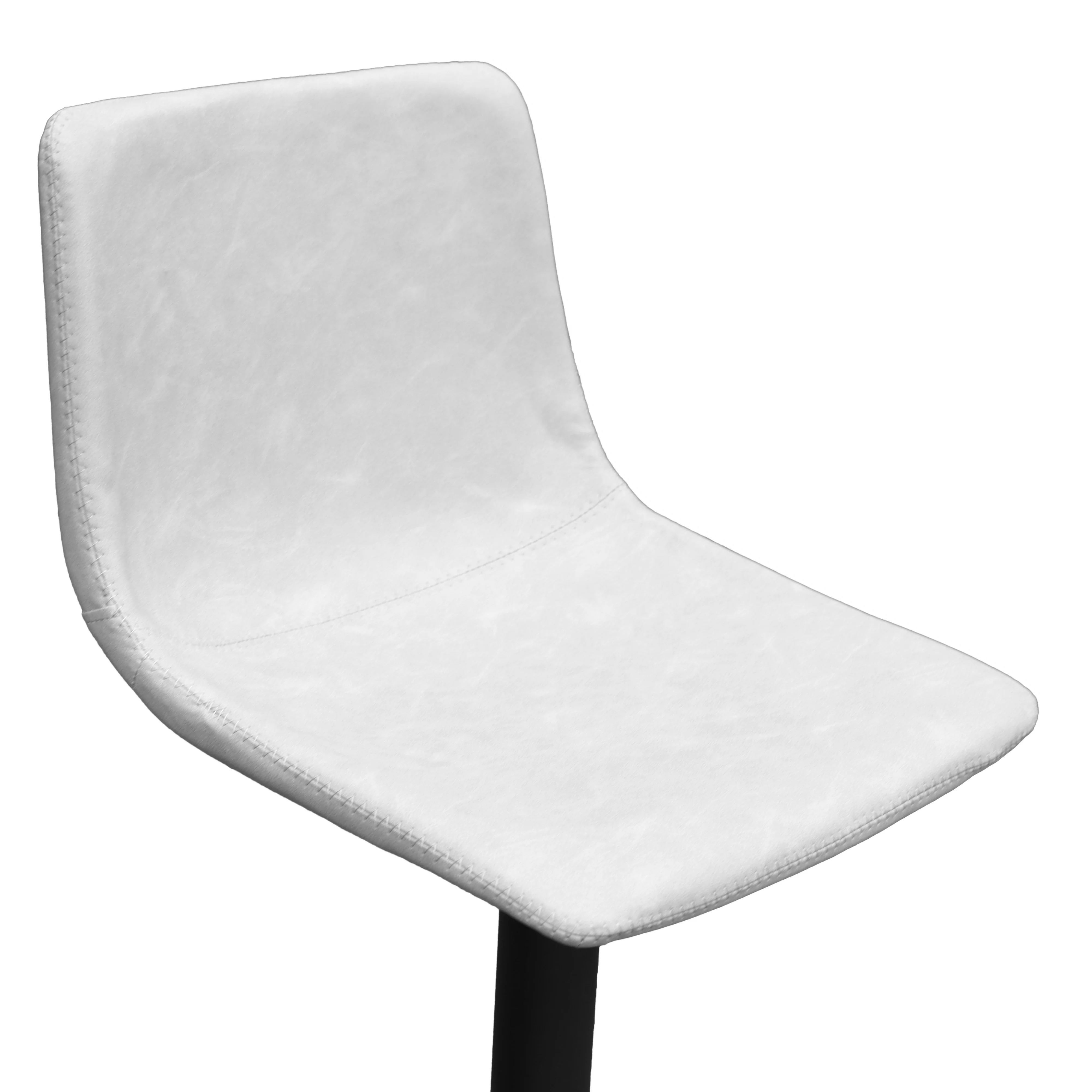 Tilbury Modern Adjustable Bar Stool With Footrest & 360-Degree Swivel in Light Grey